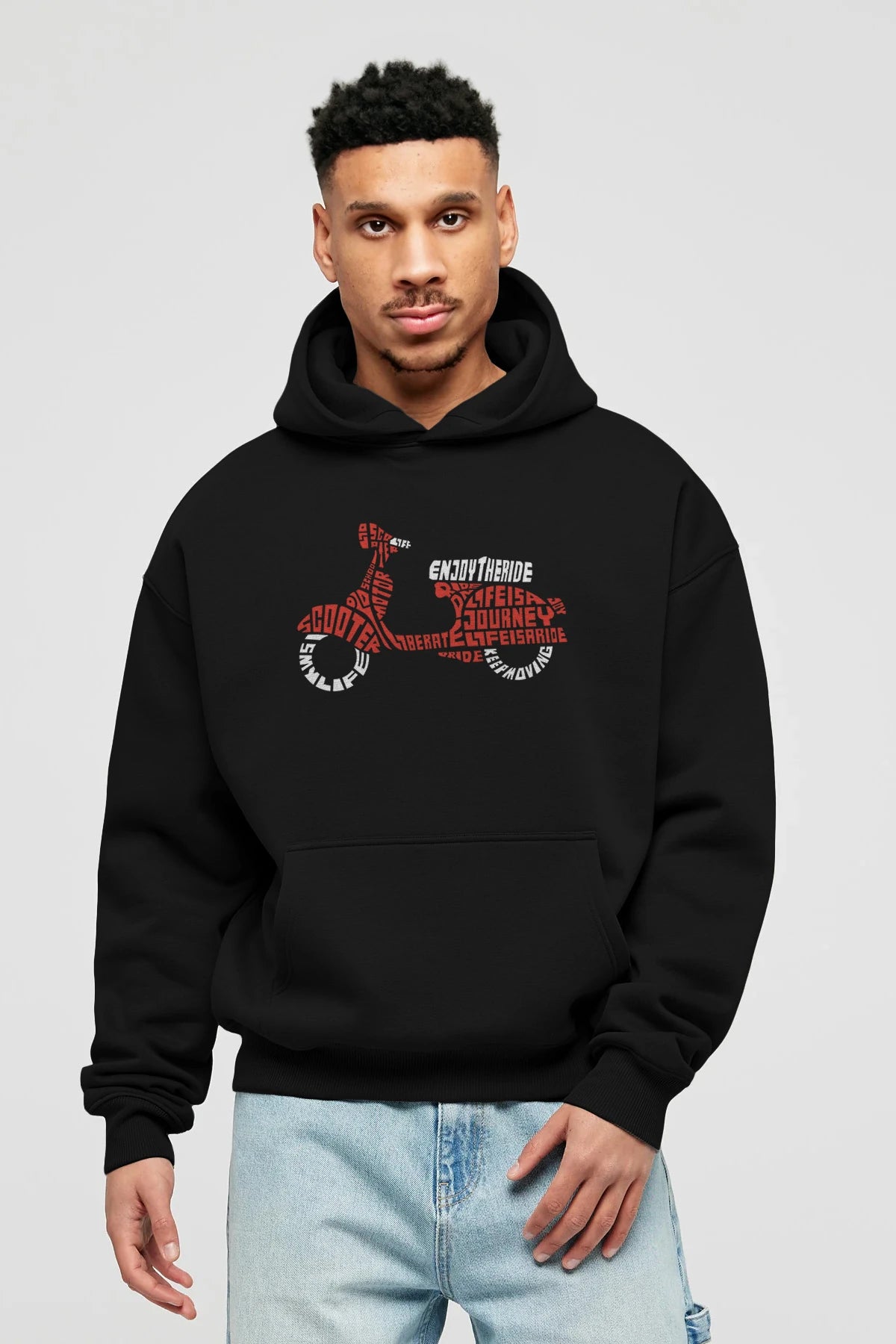 Enjoy The Ride Ön Baskılı Hoodie Oversize Kapüşonlu Sweatshirt Erkek Kadın Unisex