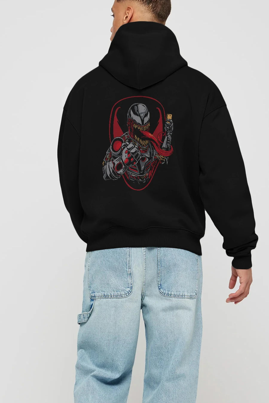 Venom (17) Arka Baskılı Hoodie Oversize Kapüşonlu Sweatshirt Erkek Kadın Unisex