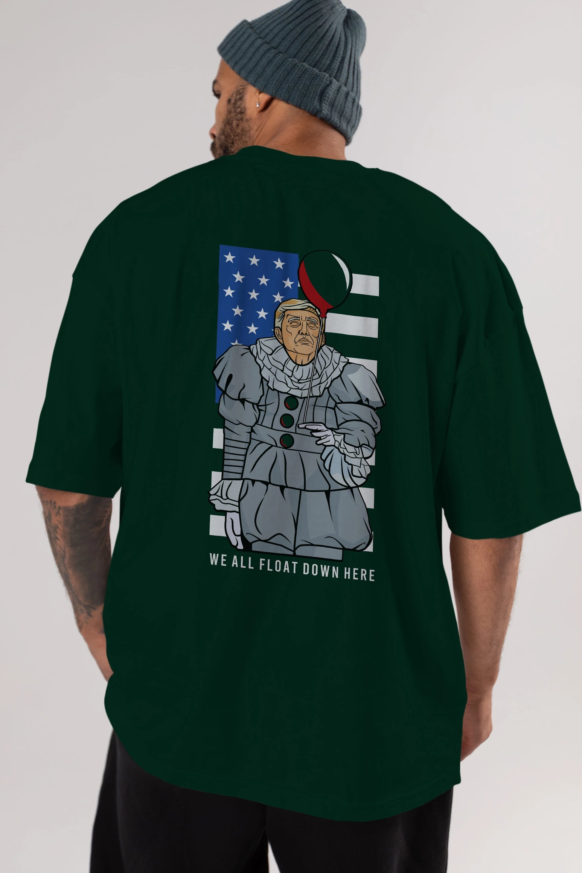 It Trump Arka Baskılı Oversize t-shirt Erkek Kadın Unisex %100 Pamuk tişort