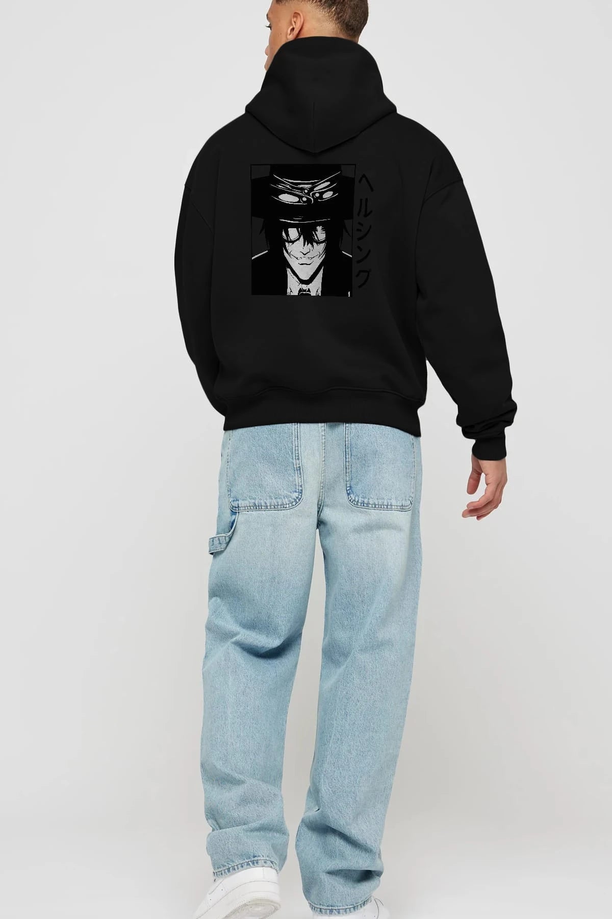 Alucard 1 Anime Arka Baskılı Hoodie Oversize Kapüşonlu Sweatshirt Erkek Kadın Unisex