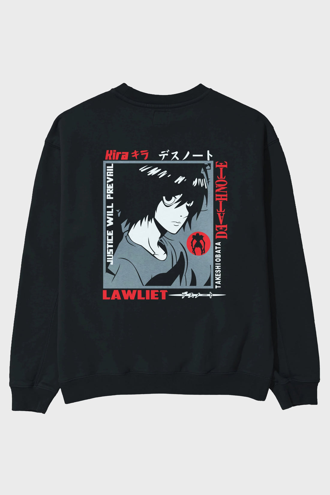 DEATH NOTE Anime Arka Baskılı Oversize Sweatshirt Erkek Kadın Unisex