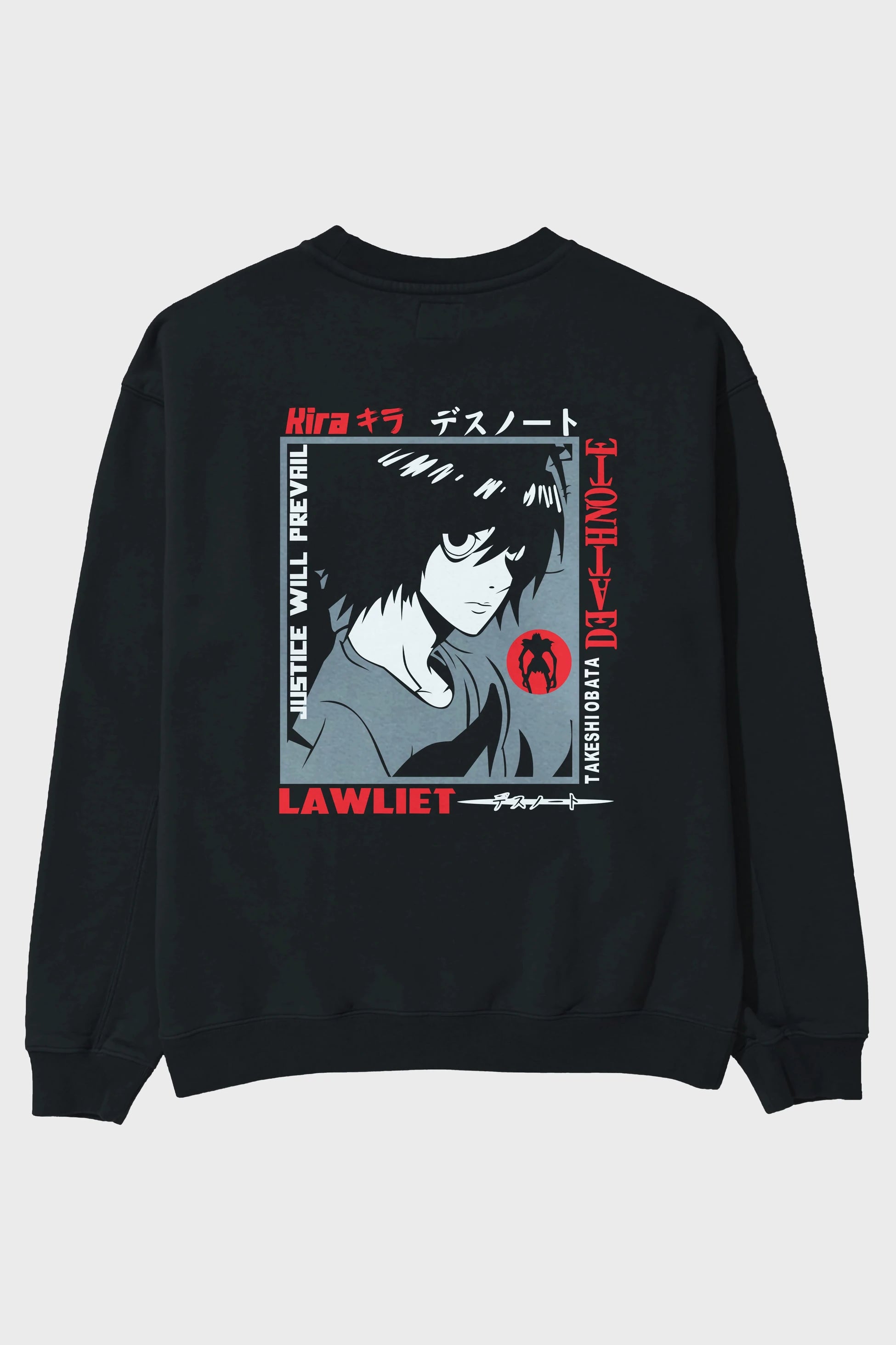 DEATH NOTE Anime Arka Baskılı Oversize Sweatshirt Erkek Kadın Unisex