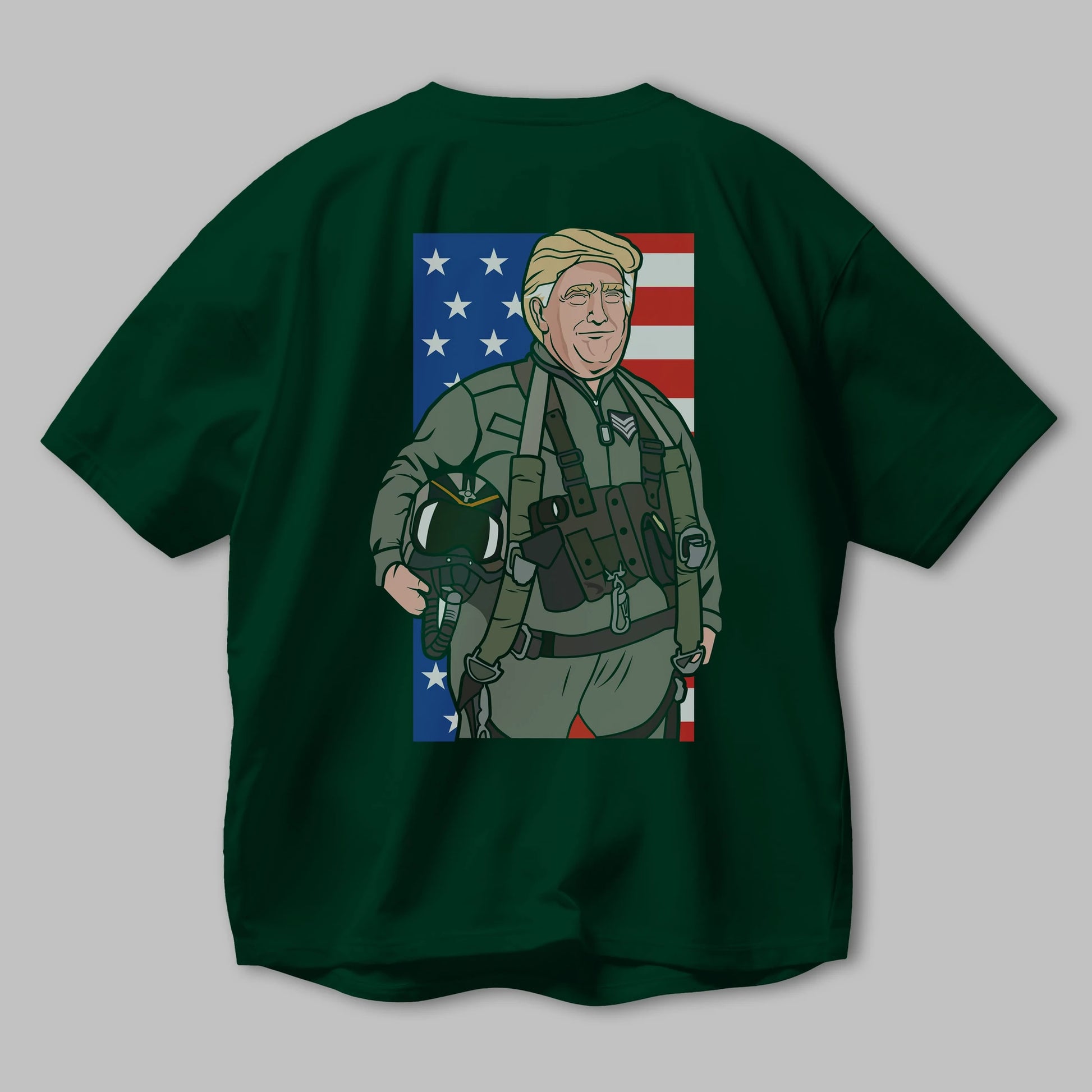 Trump Jetplane Pilot Arka Baskılı Oversize t-shirt Erkek Kadın Unisex %100 Pamuk tişort