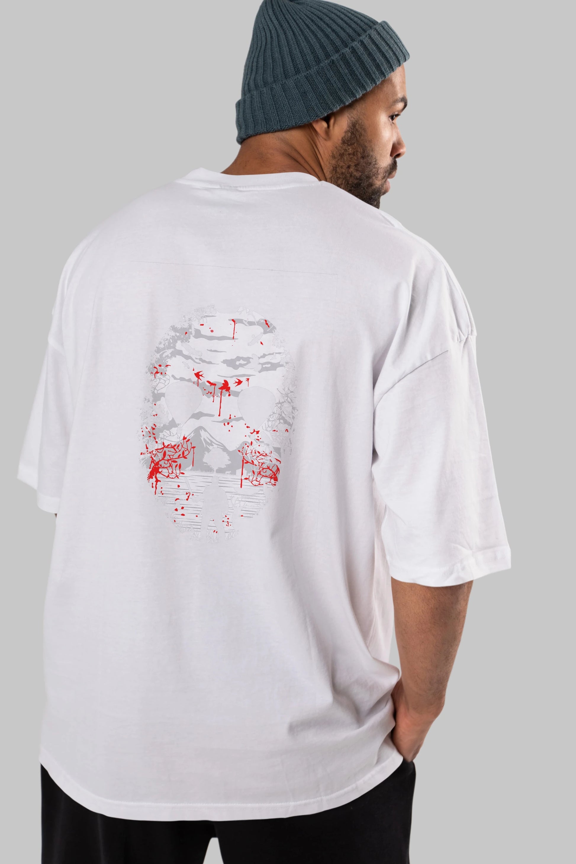 Crystal Lake Arka Baskılı Oversize t-shirt %100 pamuk Erkek Kadın Unisex