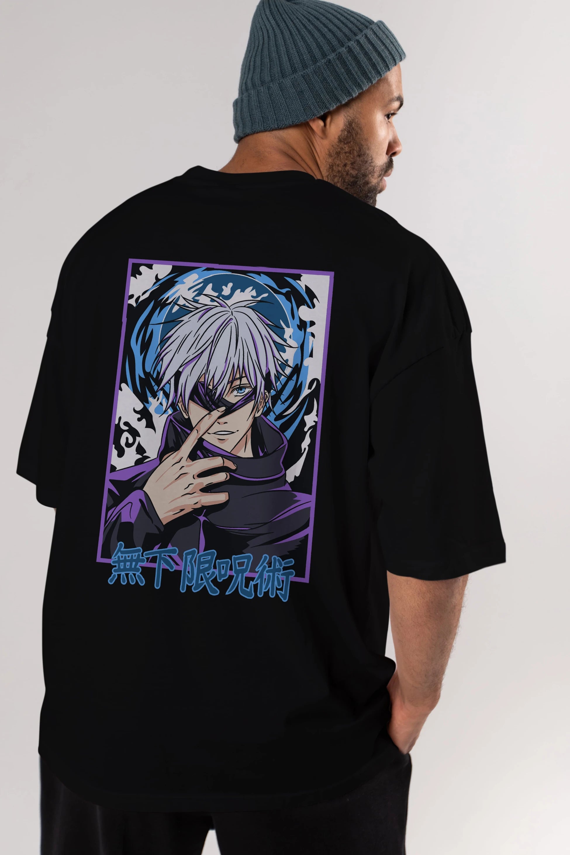 SATORU GOJO 3 Anime Arka Baskılı Oversize t-shirt Erkek Kadın Unisex