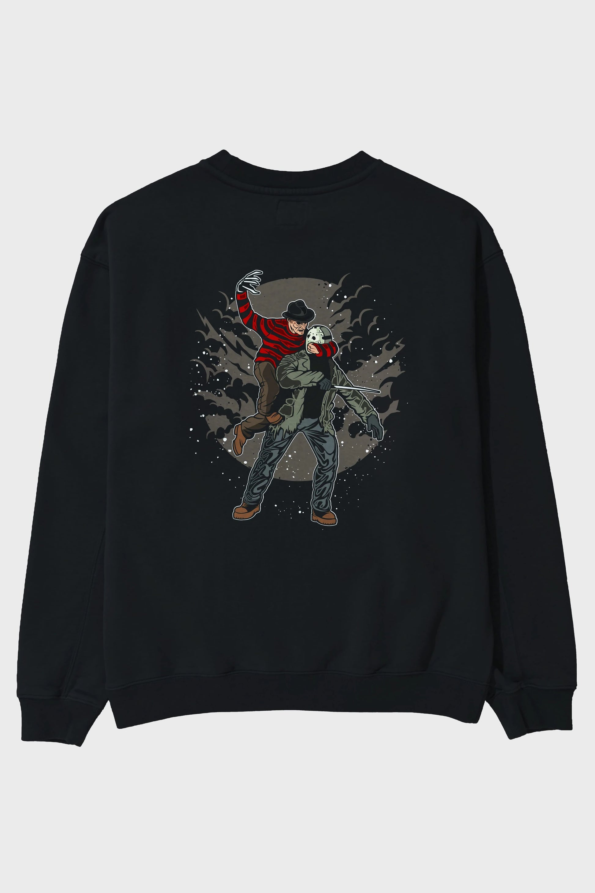 FREDDY VS JASON Arka Baskılı Oversize Sweatshirt Erkek Kadın Unisex