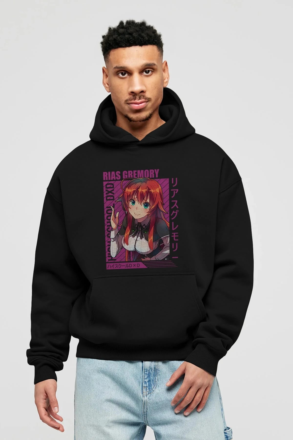 Rias Gremory 10 Anime Ön Baskılı Hoodie Oversize Kapüşonlu Sweatshirt Erkek Kadın Unisex