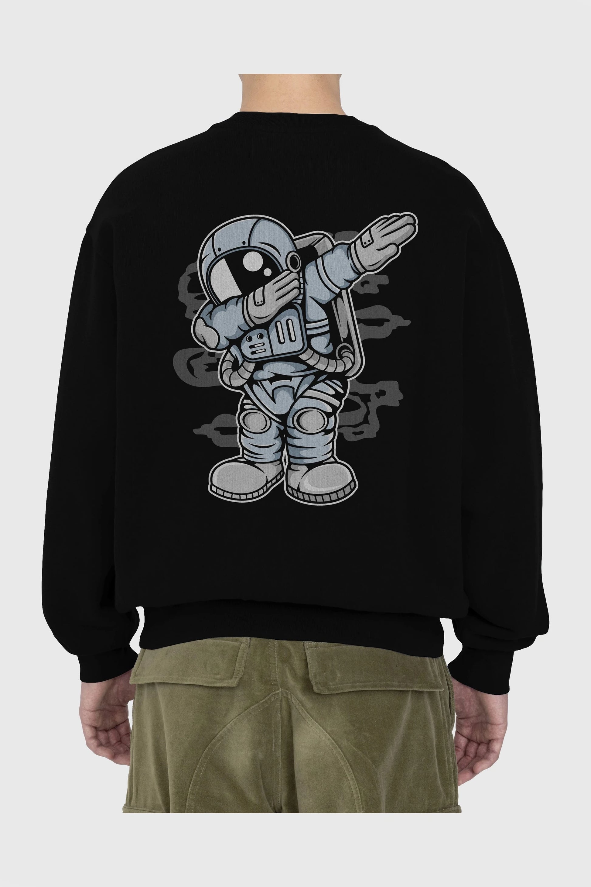 Astronaut Dab Arka Baskılı Oversize Sweatshirt Erkek Kadın Unisex
