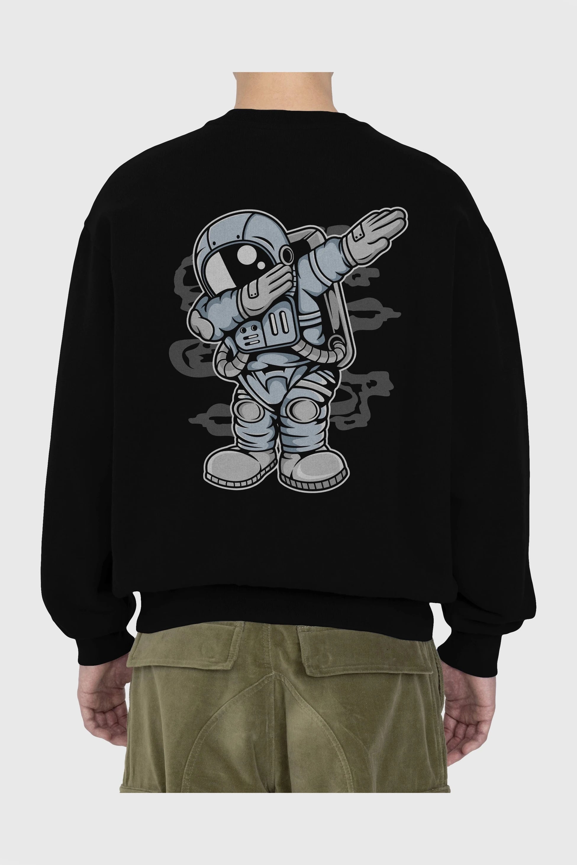 Astronaut Dab Arka Baskılı Oversize Sweatshirt Erkek Kadın Unisex