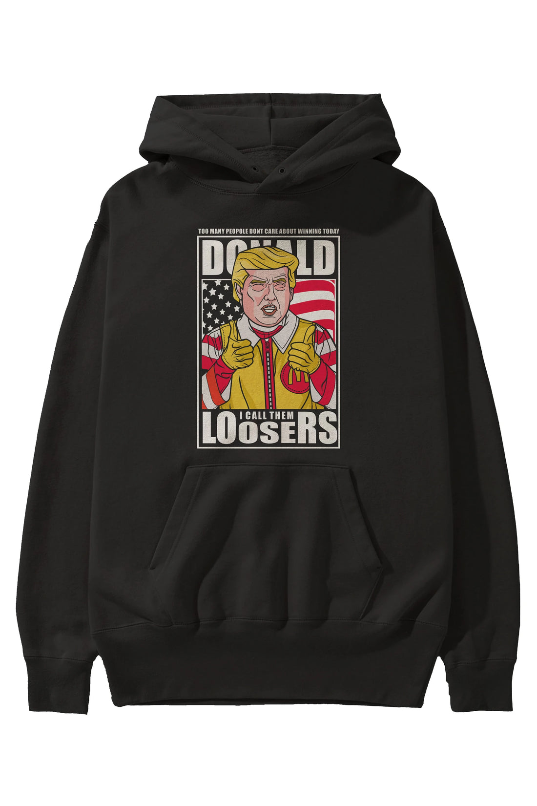 Ronald Trump Ön Baskılı Hoodie Oversize Kapüşonlu Sweatshirt Erkek Kadın Unisex