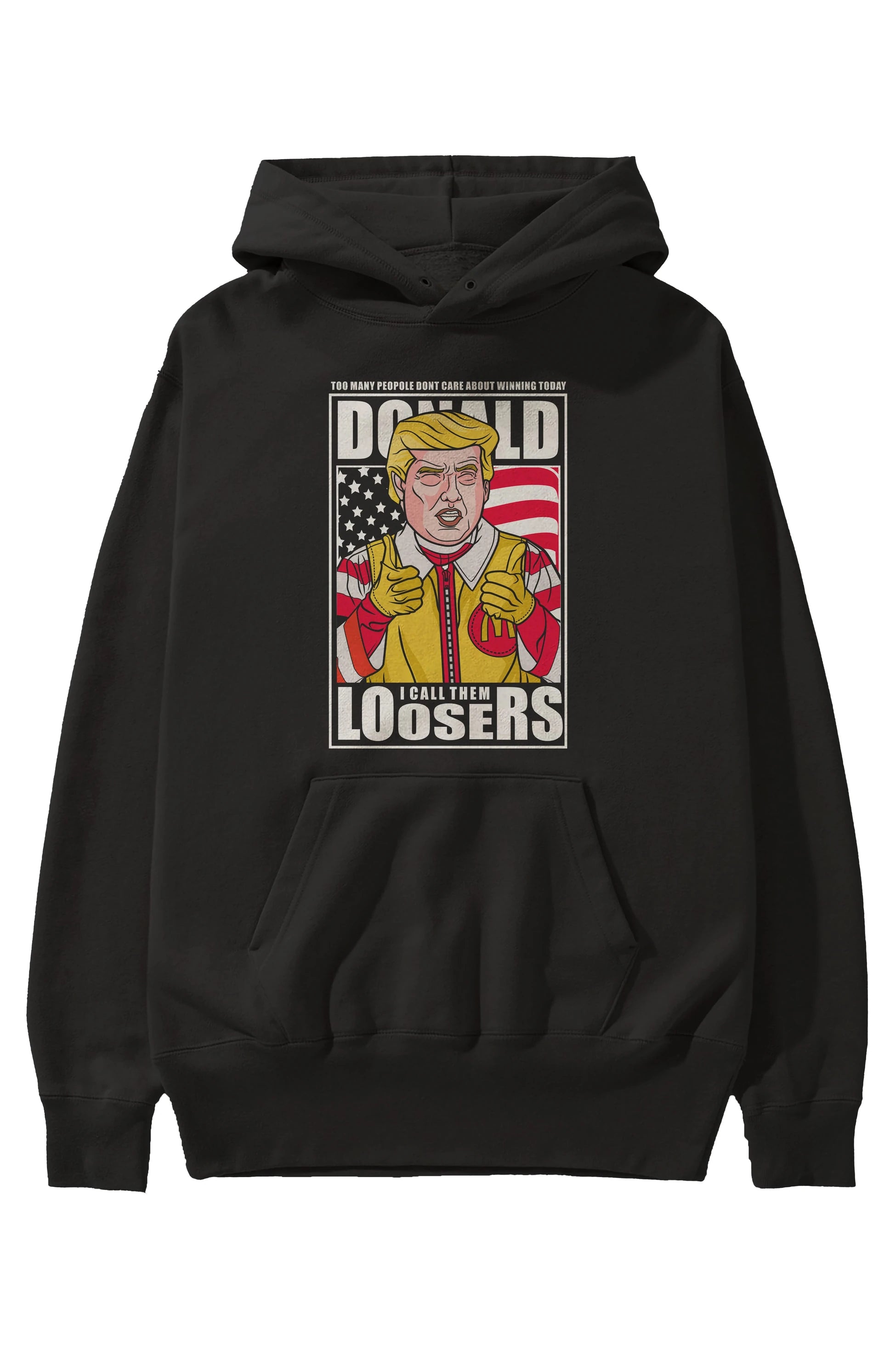 Ronald Trump Ön Baskılı Hoodie Oversize Kapüşonlu Sweatshirt Erkek Kadın Unisex