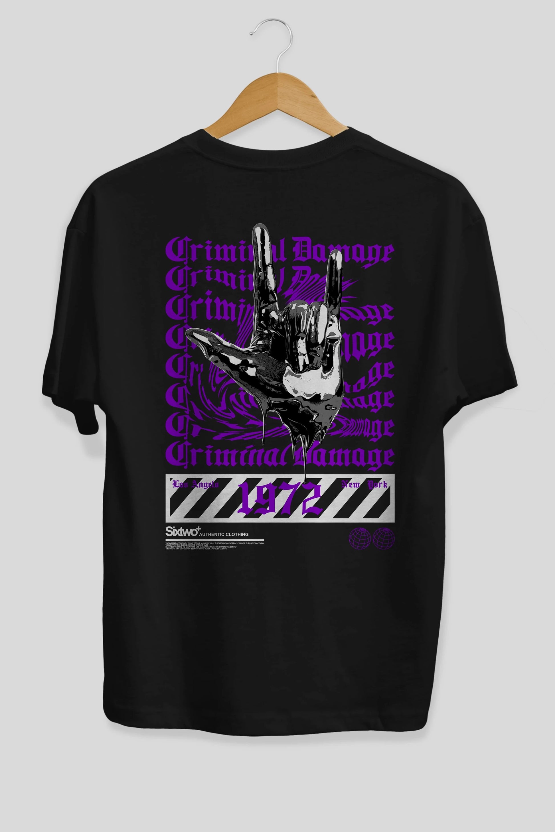 Criminal Damage 2 Arka Baskılı Oversize t-shirt Erkek Kadın Unisex