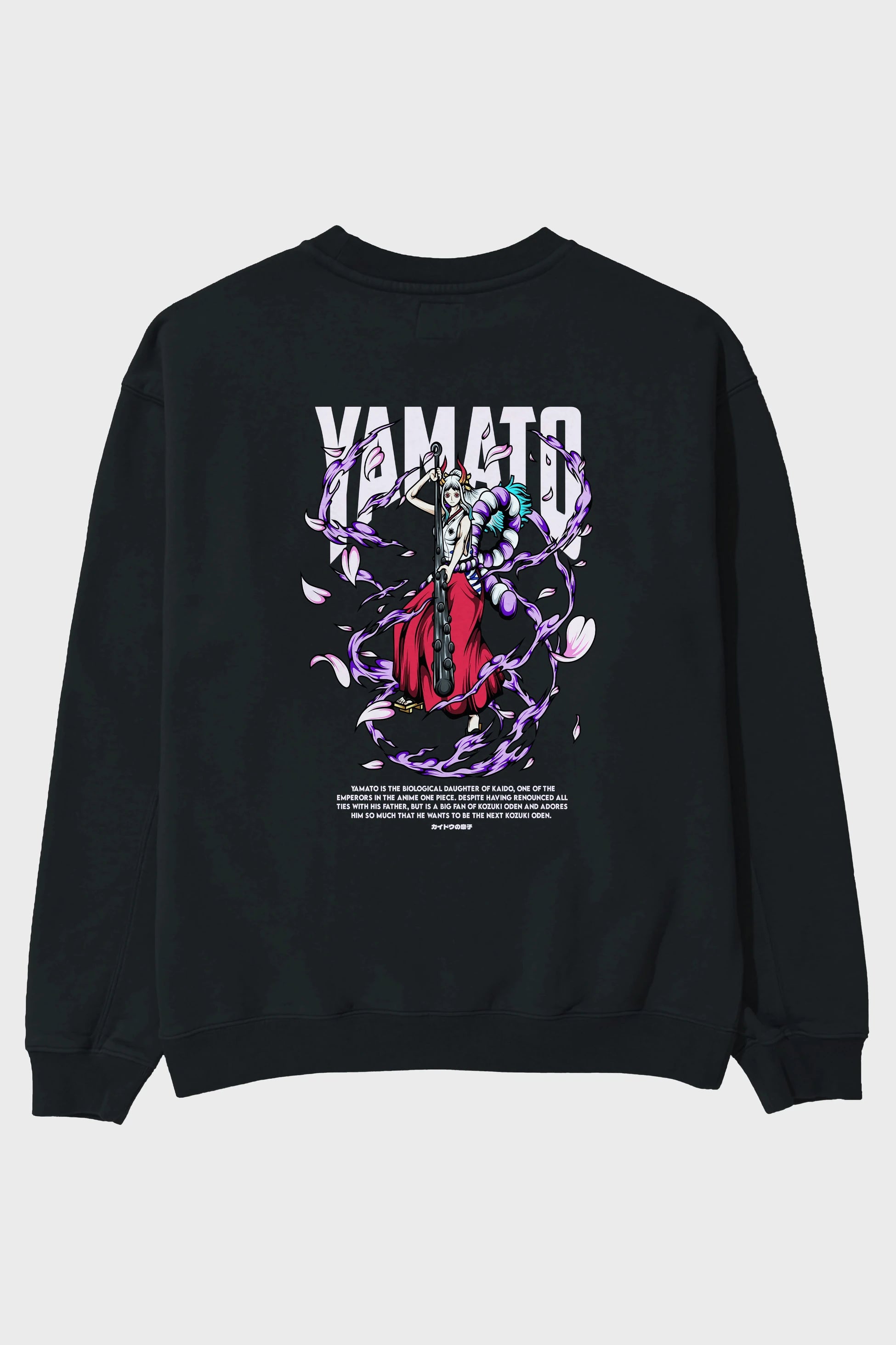 Yamato Anime Arka Baskılı Oversize Sweatshirt Erkek Kadın Unisex