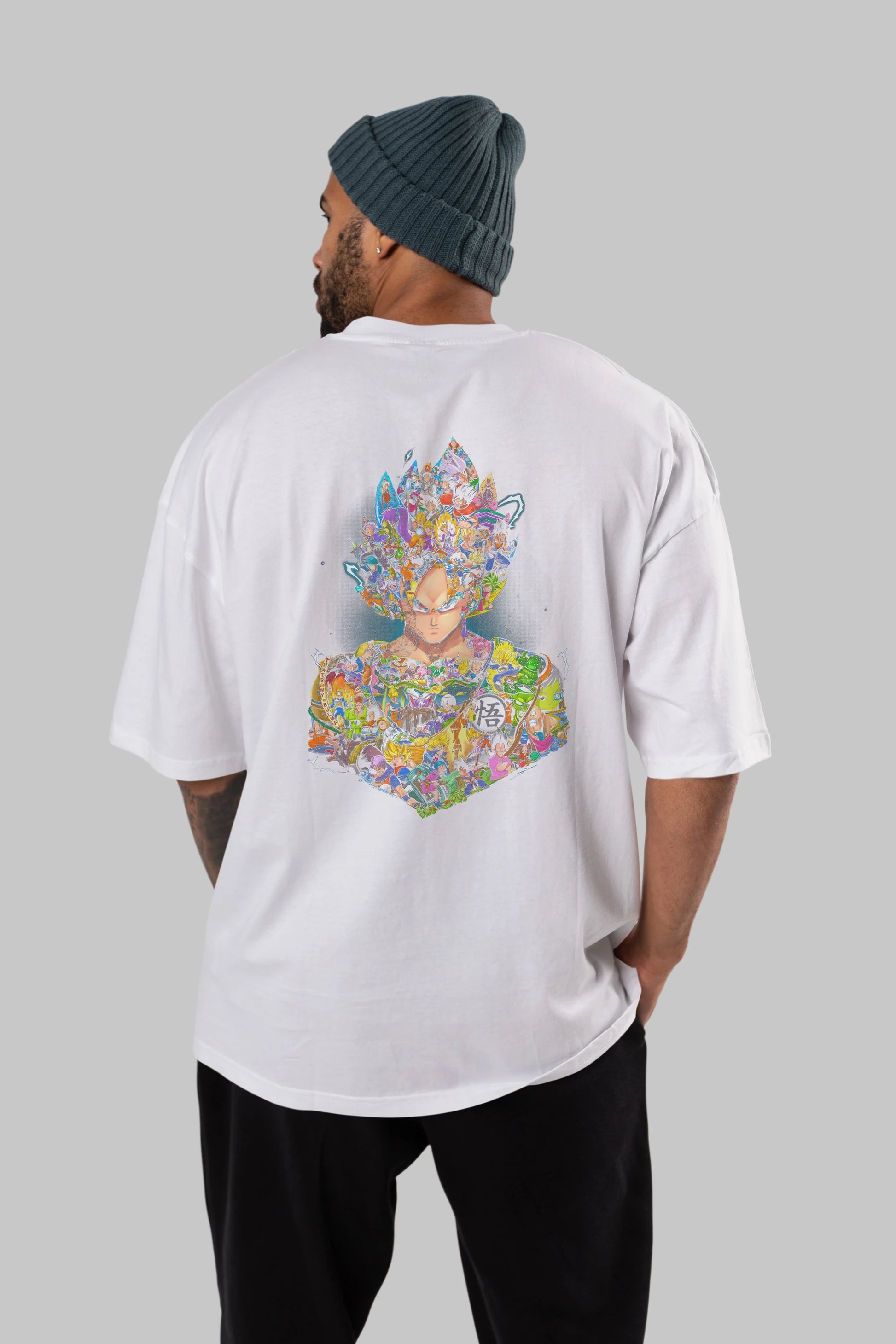 DRAGON BALL ART Anime Arka Baskılı Oversize t-shirt Erkek Kadın Unisex