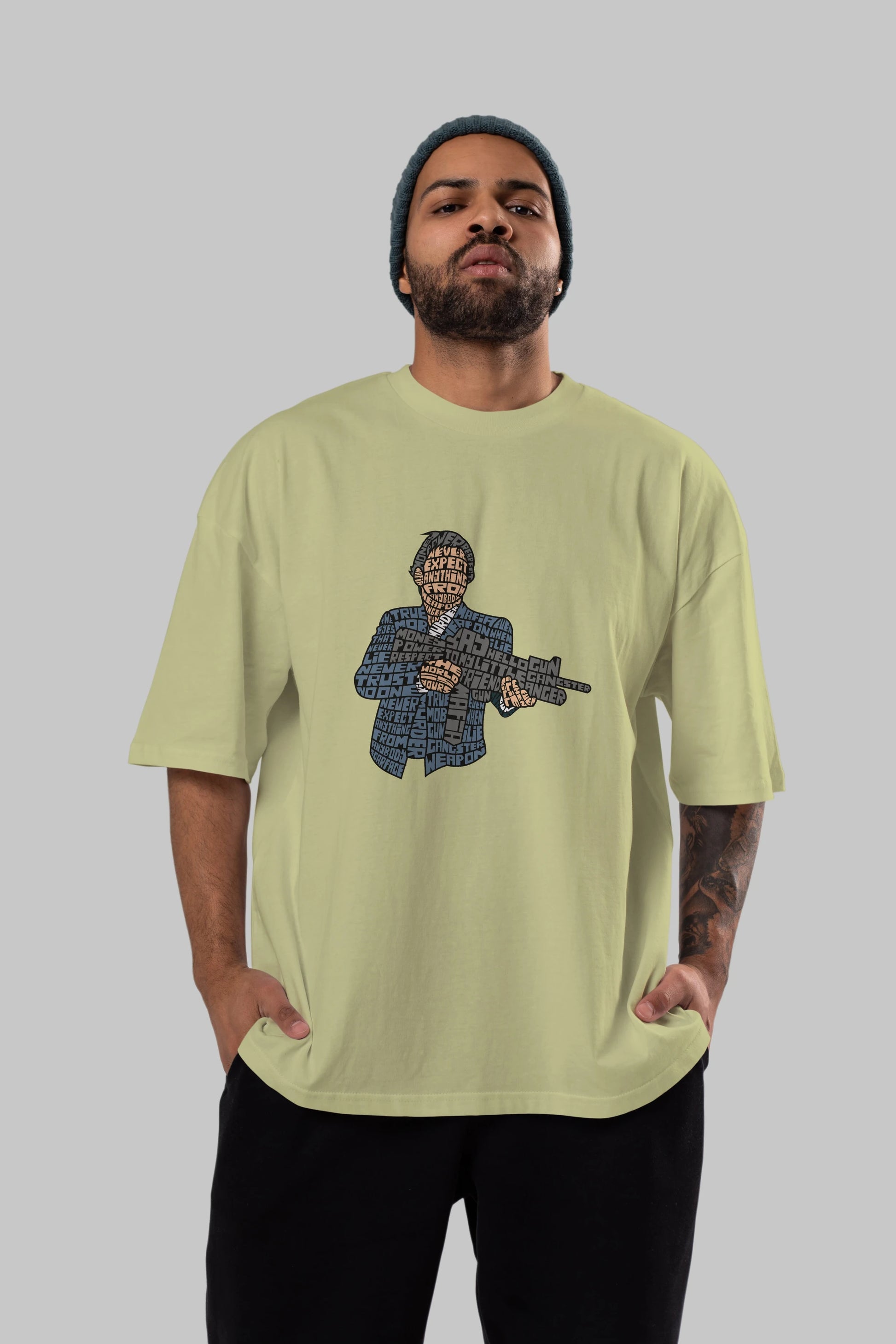 Mafia Ön Baskılı Oversize t-shirt %100 pamuk Erkek Kadın Unisex