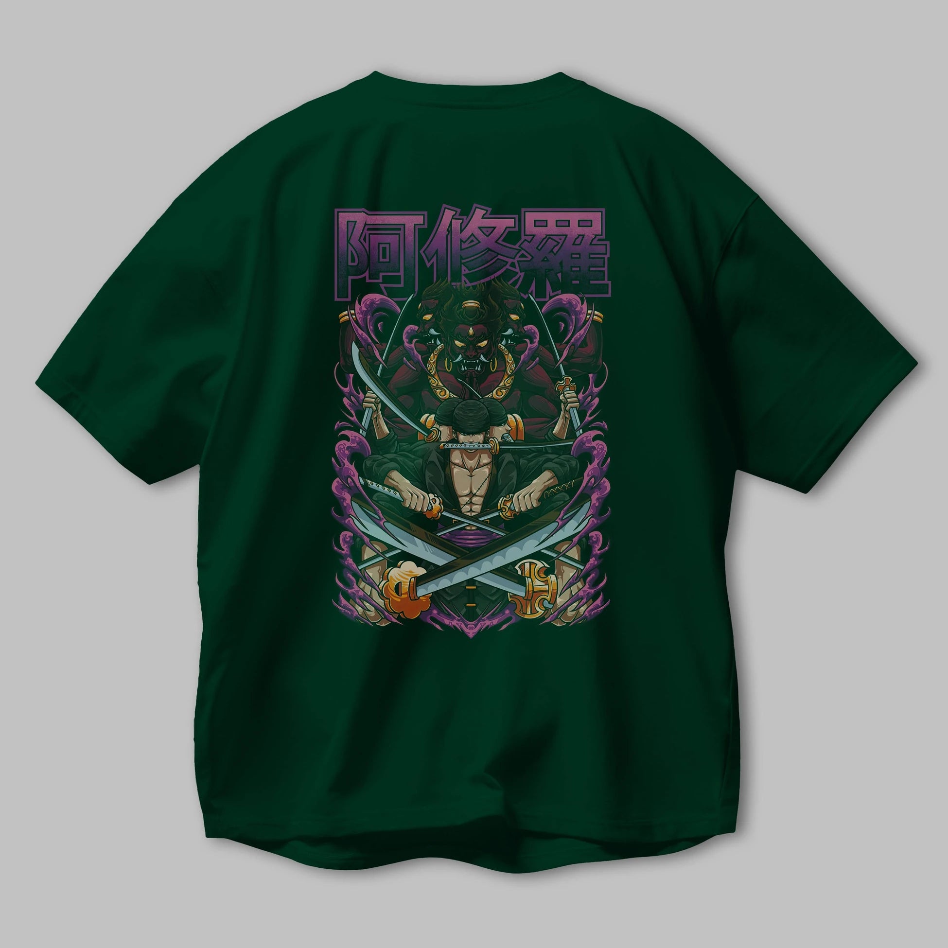 Roronoa Zoro 1 Anime Arka Baskılı Oversize t-shirt Erkek Kadın Unisex