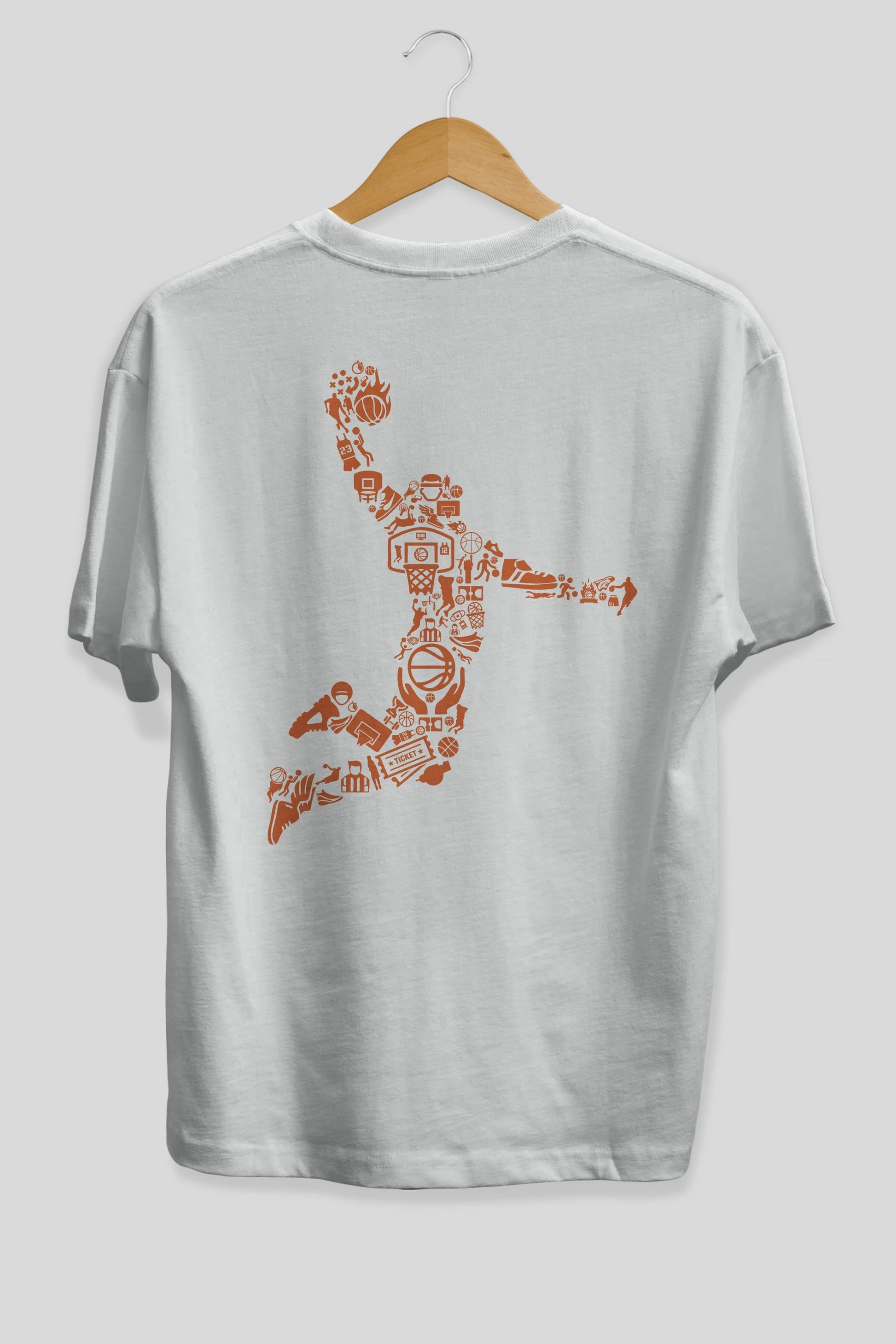 Basketball Player Arka Baskılı Oversize t-shirt %100 pamuk Erkek Kadın Unisex