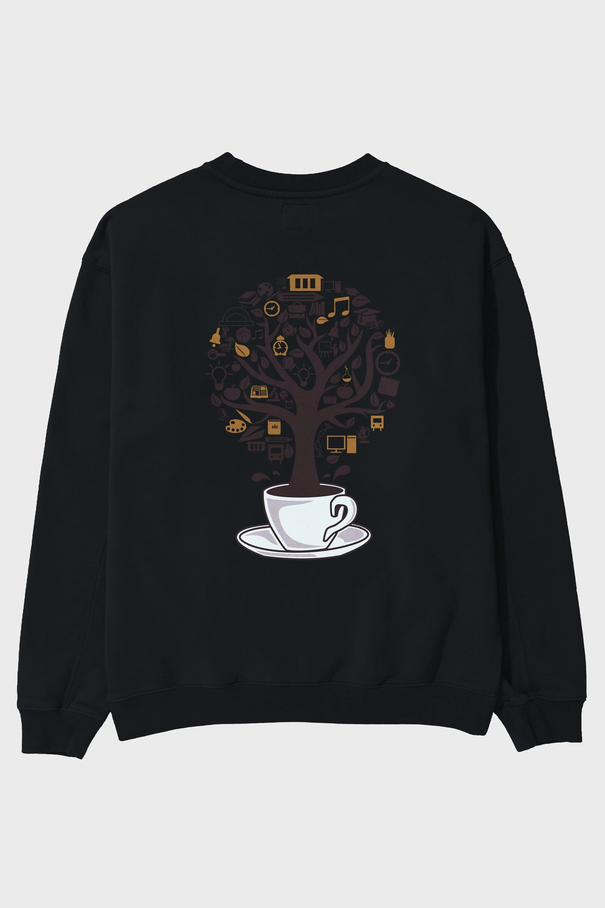 Coffee Tree Arka Baskılı Oversize Sweatshirt Erkek Kadın Unisex
