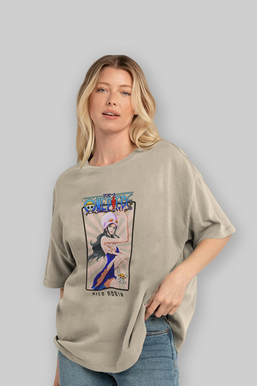 Nico Robin Anime Ön Baskılı Oversize t-shirt Erkek Kadın Unisex