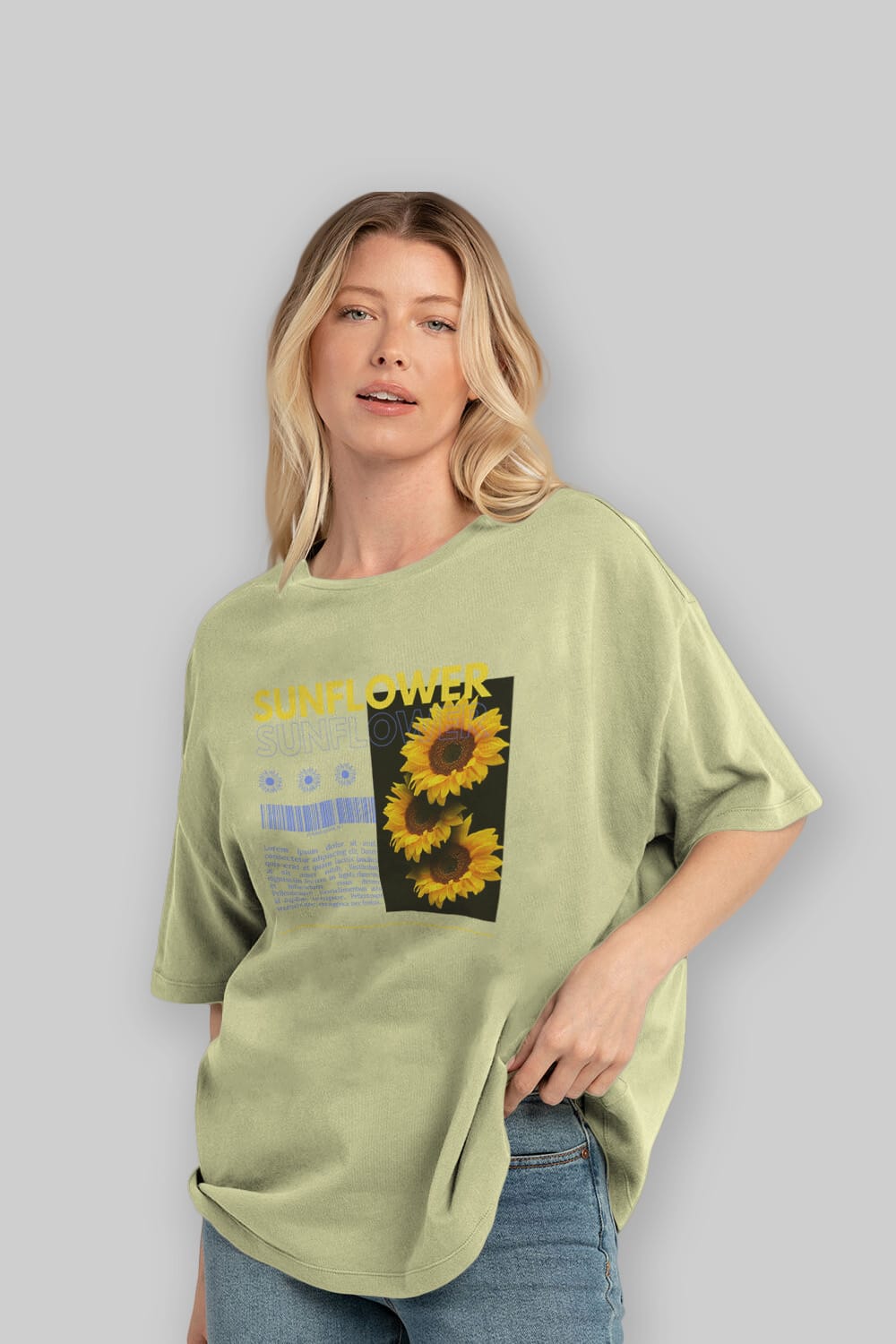 Sunflower Ön Baskılı Oversize t-shirt Erkek Kadın Unisex