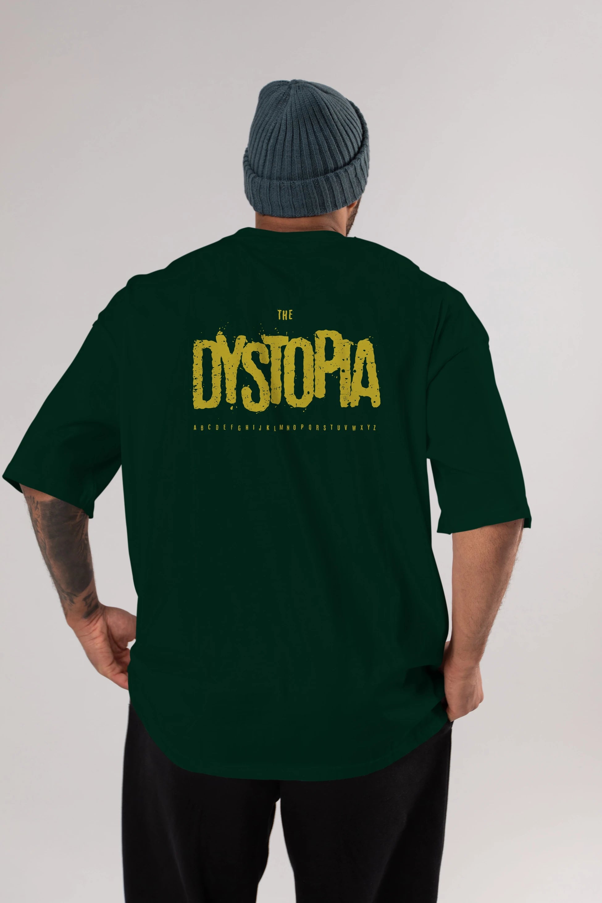 The Dystopia Arka Baskılı Oversize t-shirt Erkek Kadın Unisex