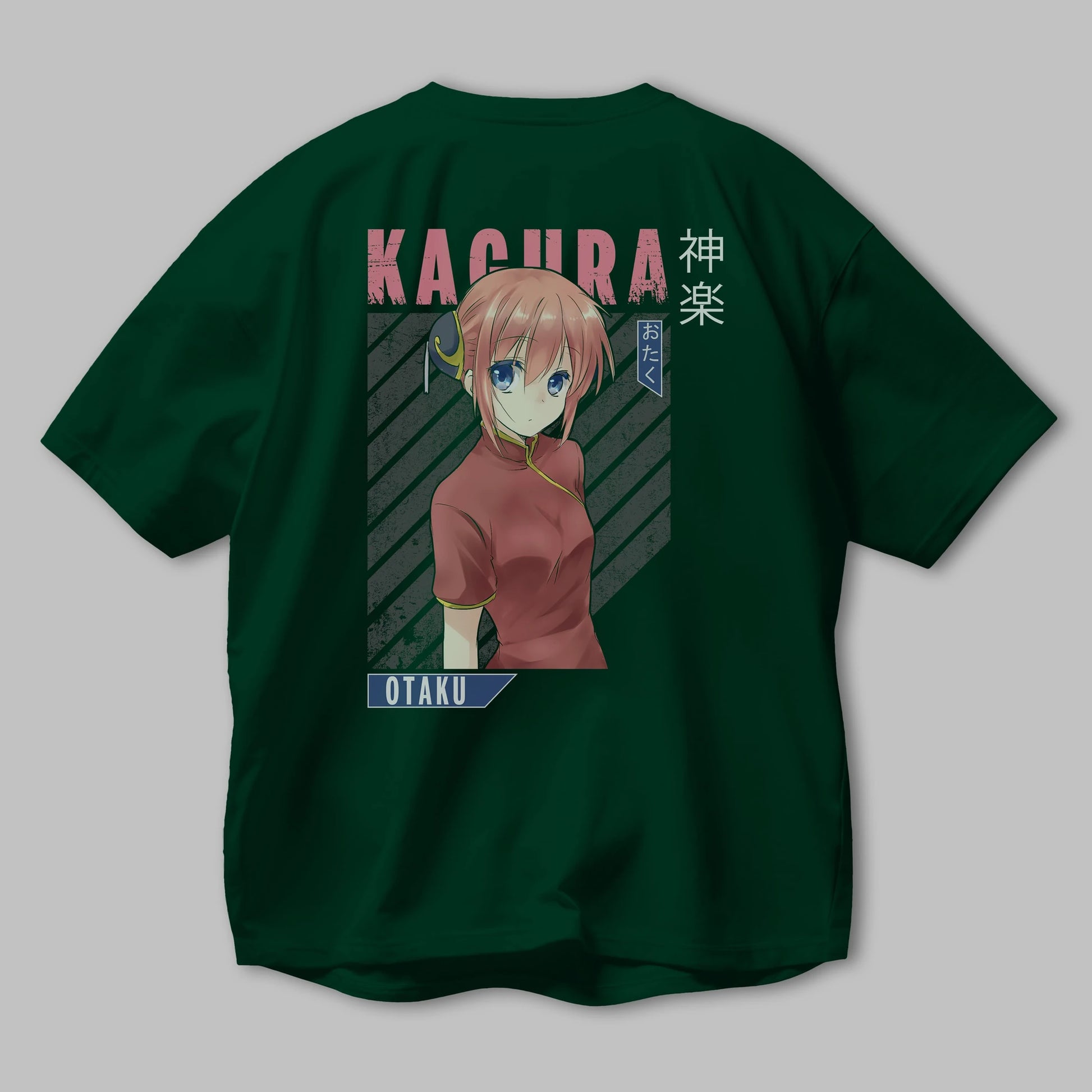 Kagura GINTAMA Anime Arka Baskılı Oversize t-shirt Erkek Kadın Unisex