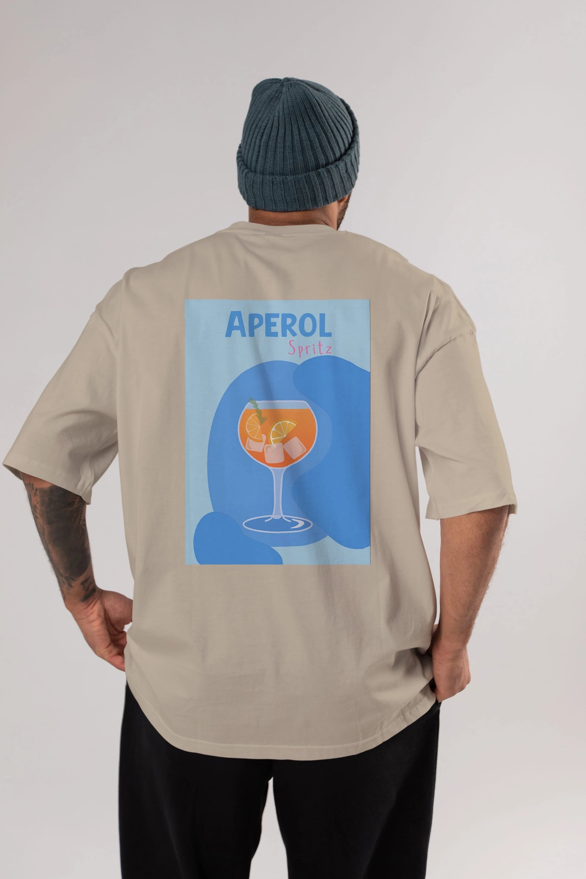 Aperol Spritz 10 Arka Baskılı Oversize t-shirt Erkek Kadın Unisex %100 Pamuk Bisiklet Yaka tişort