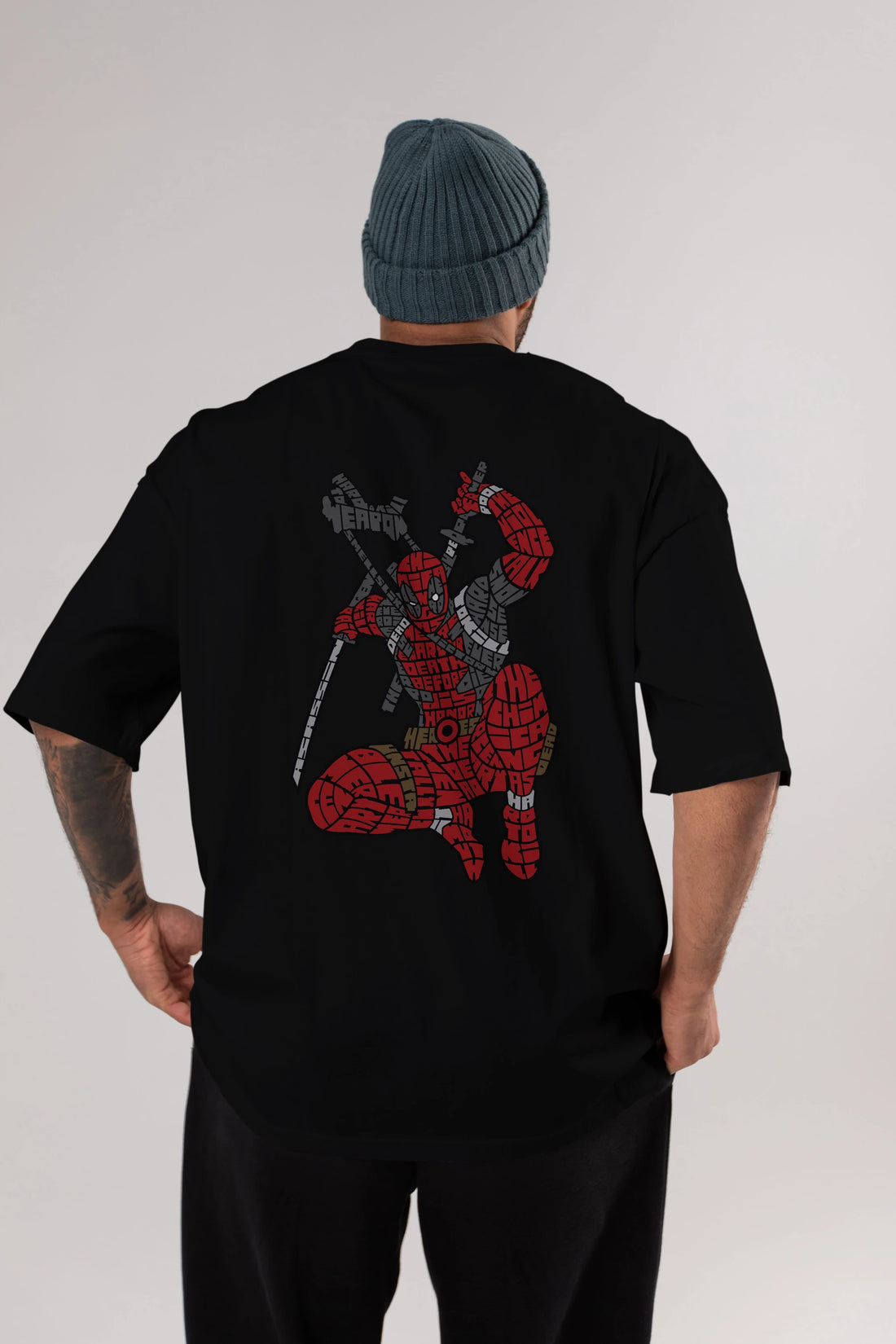 Chimichanga Arka Baskılı Oversize t-shirt %100 pamuk Erkek Kadın Unisex