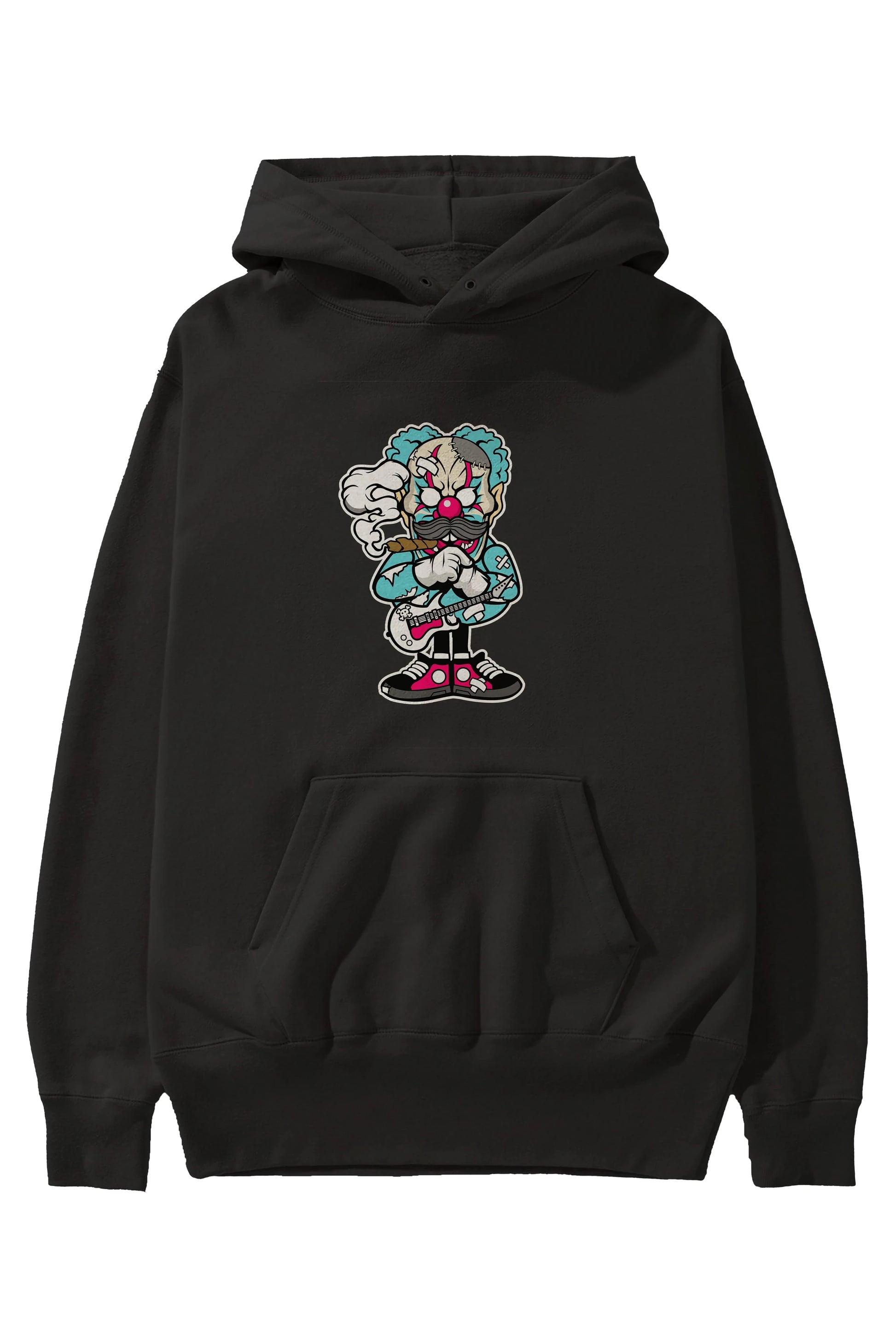 Clown Monster Ön Baskılı Hoodie Oversize Kapüşonlu Sweatshirt Erkek Kadın Unisex
