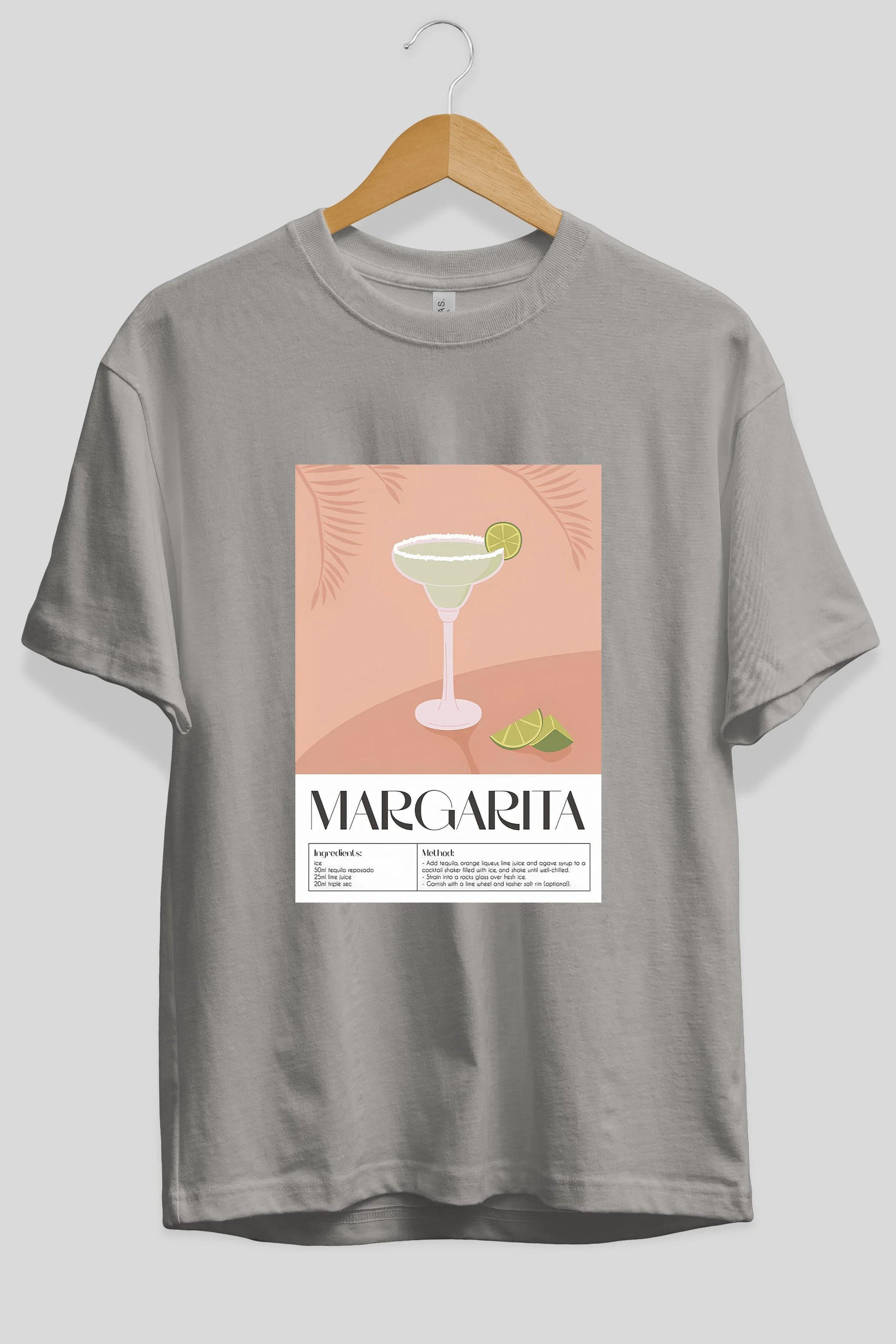 Margarita 5 Ön Baskılı Oversize t-shirt Erkek Kadın Unisex %100 Pamuk Bisiklet Yaka tişort