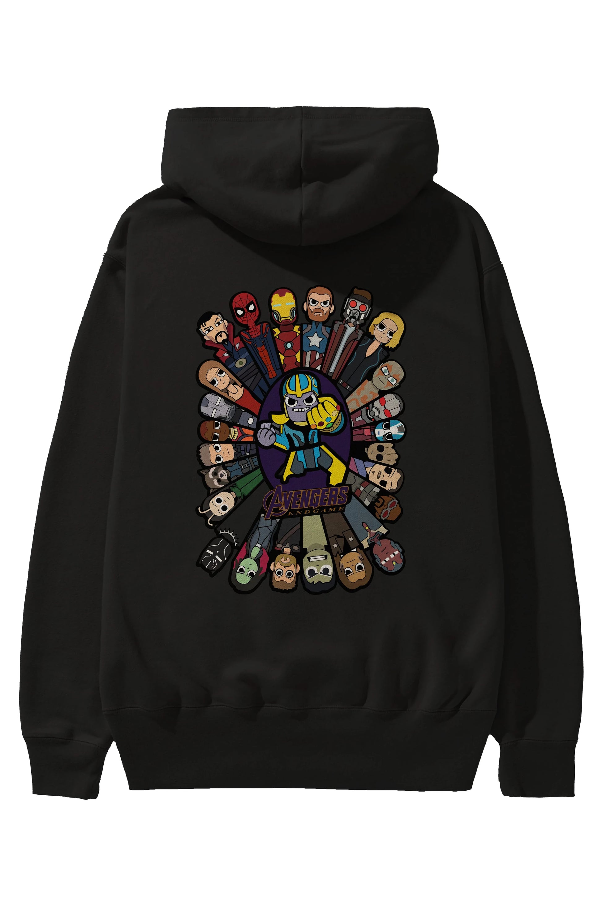 The Avengers (2) Arka Baskılı Hoodie Oversize Kapüşonlu Sweatshirt Erkek Kadın Unisex