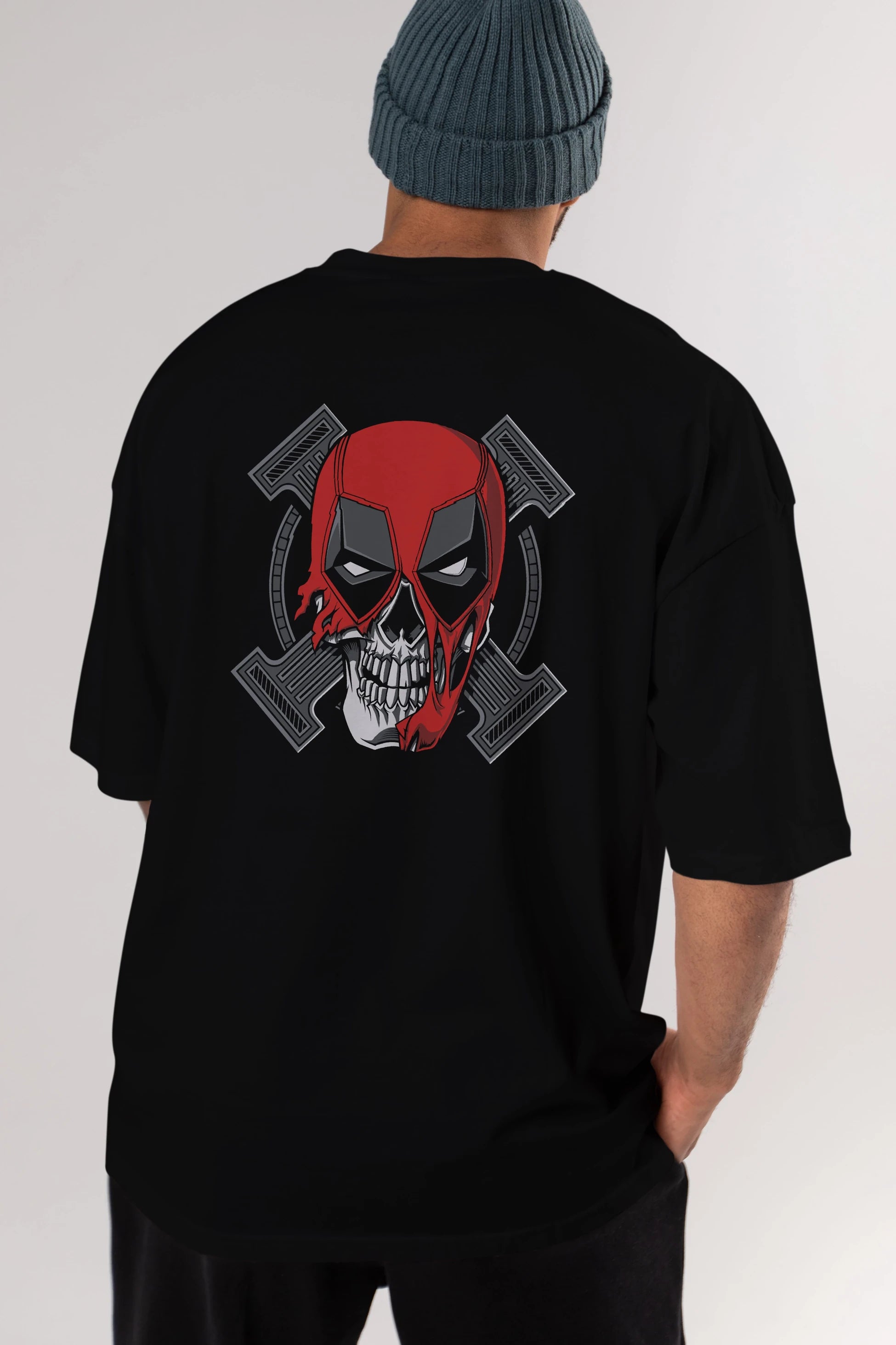 Deadpool (7) Arka Baskılı Oversize t-shirt Erkek Kadın Unisex %100 Pamuk Bisiklet Yaka tişort