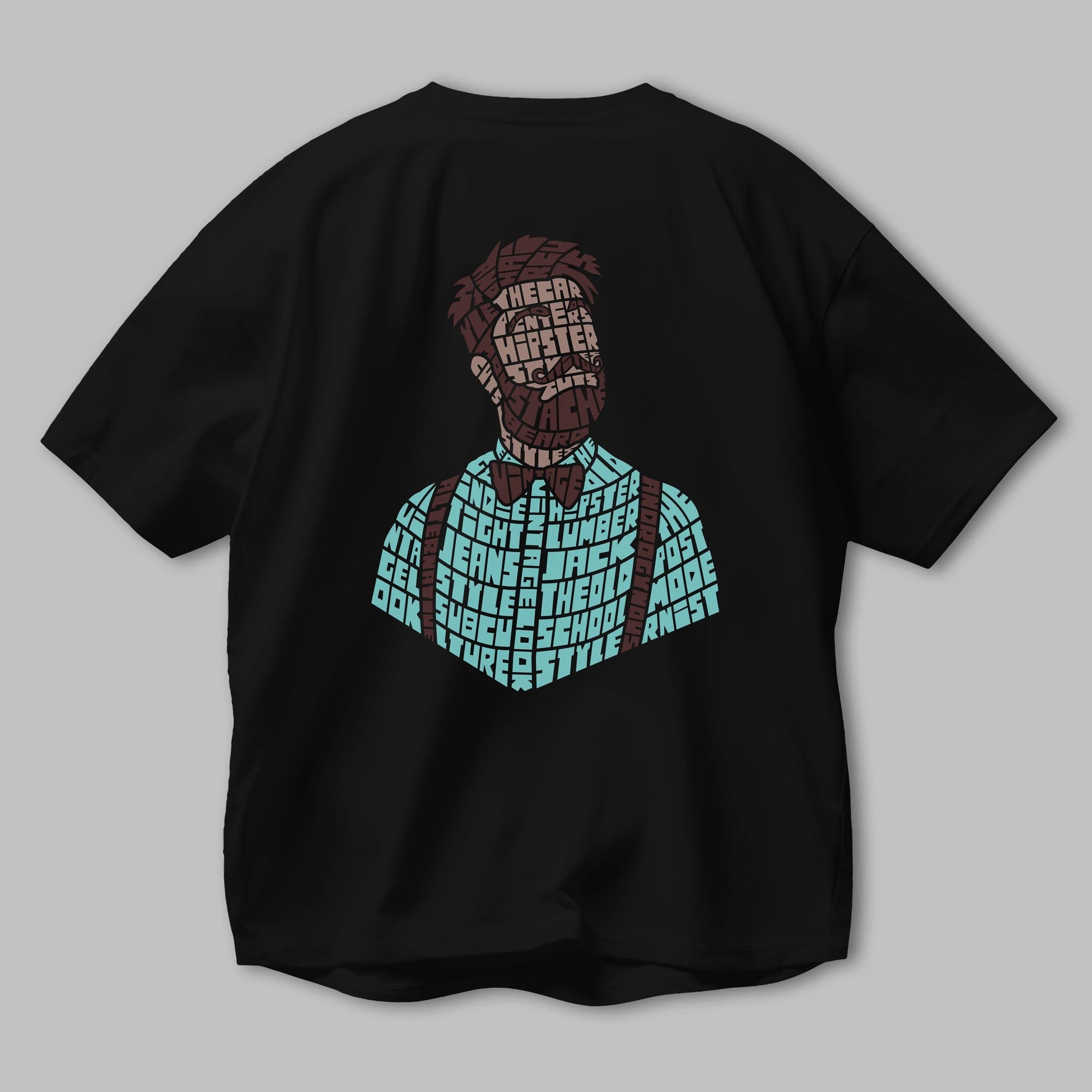 Hipster (2) Arka Baskılı Oversize t-shirt %100 pamuk Erkek Kadın Unisex