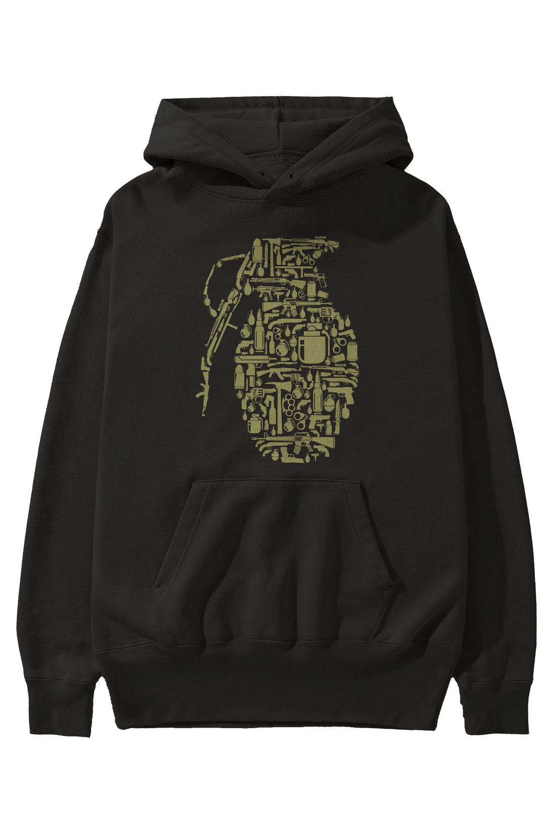 Grenade Ön Baskılı Hoodie Oversize Kapüşonlu Sweatshirt Erkek Kadın Unisex