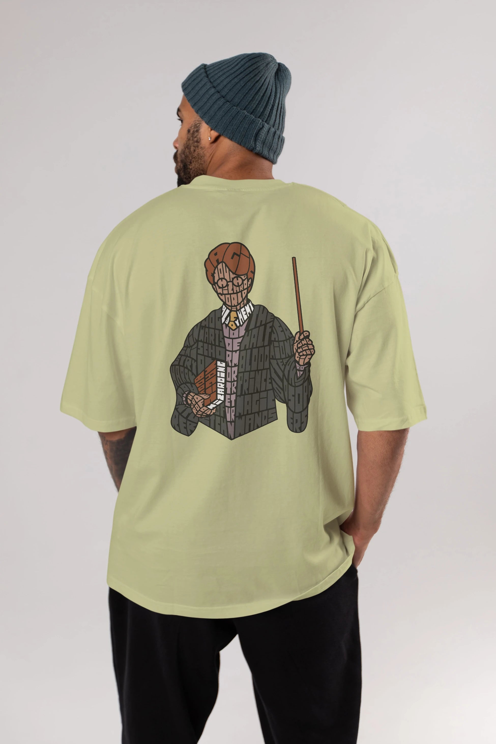 Harry Arka Baskılı Oversize t-shirt %100 pamuk Erkek Kadın Unisex