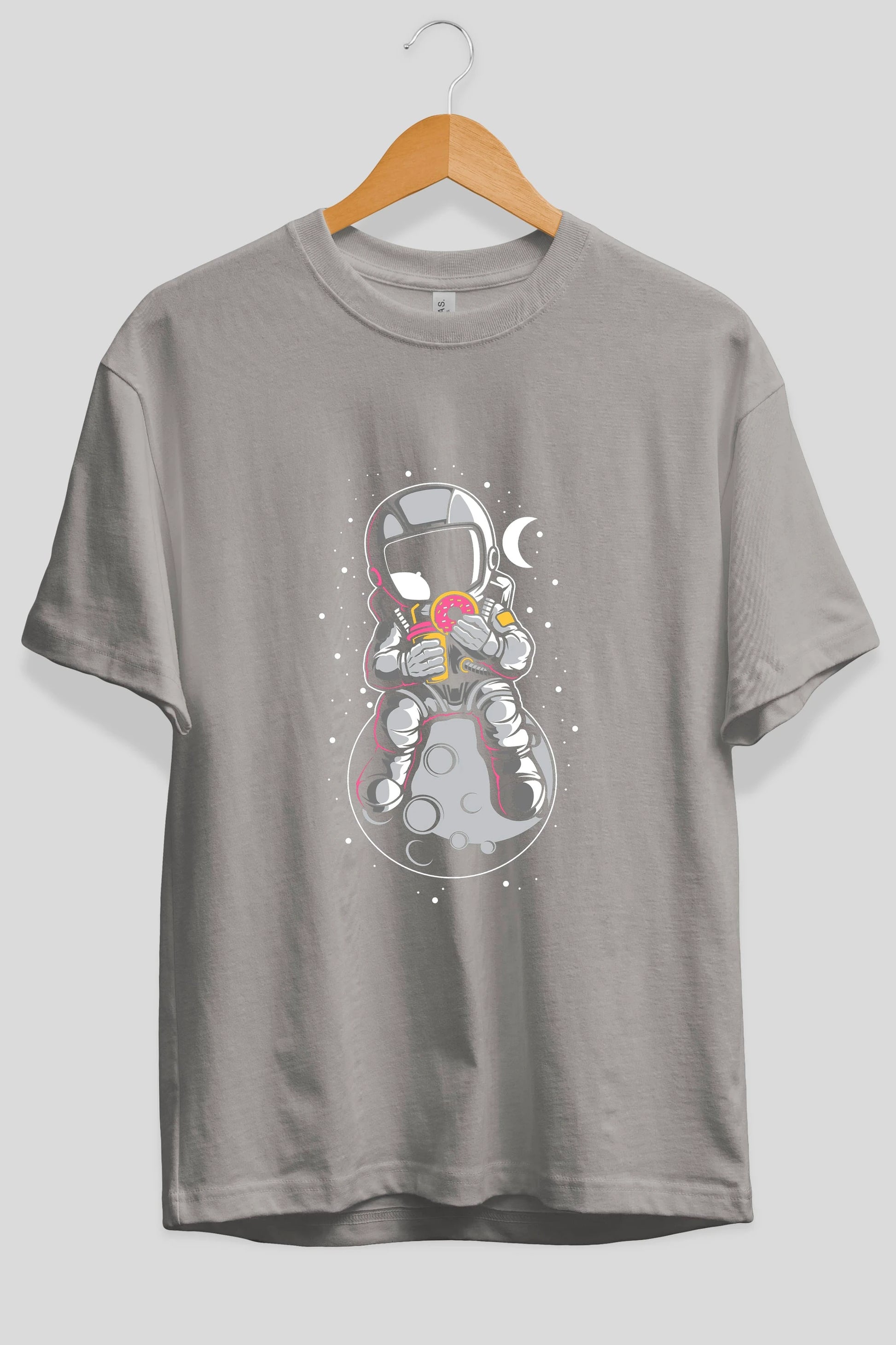 Astronaut Donuts Ön Baskılı Oversize t-shirt Erkek Kadın Unisex