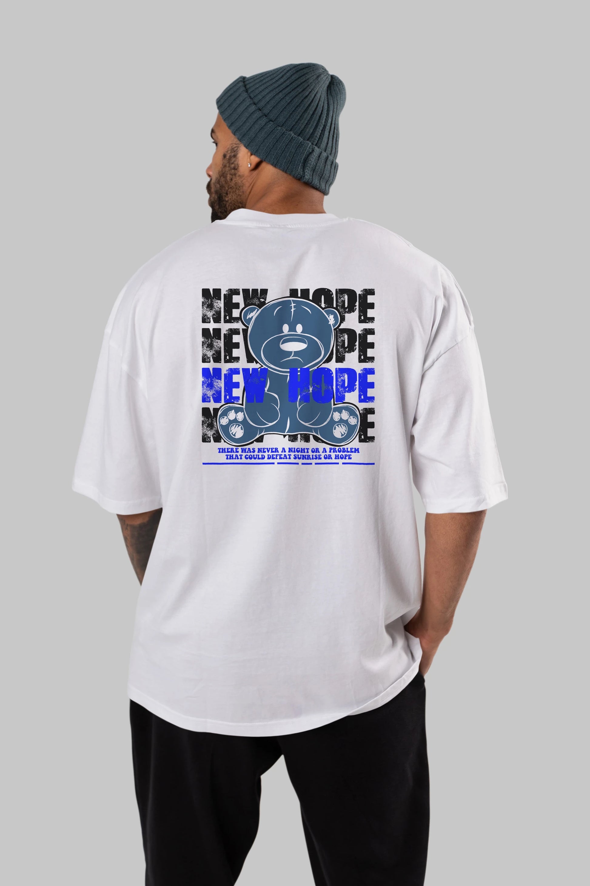 Teddy Bear New Hope Arka Baskılı Oversize t-shirt Erkek Kadın Unisex