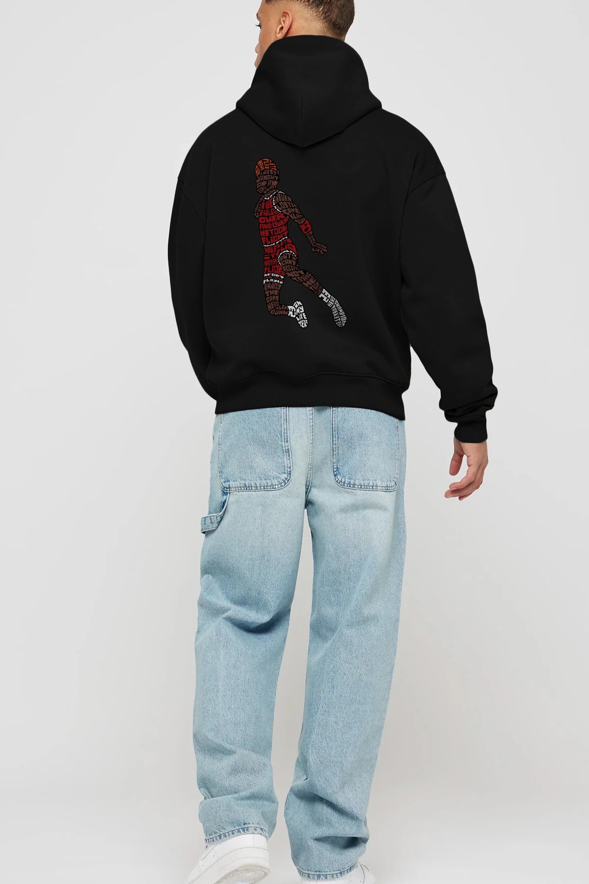 Slamdunk Arka Baskılı Hoodie Oversize Kapüşonlu Sweatshirt Erkek Kadın Unisex