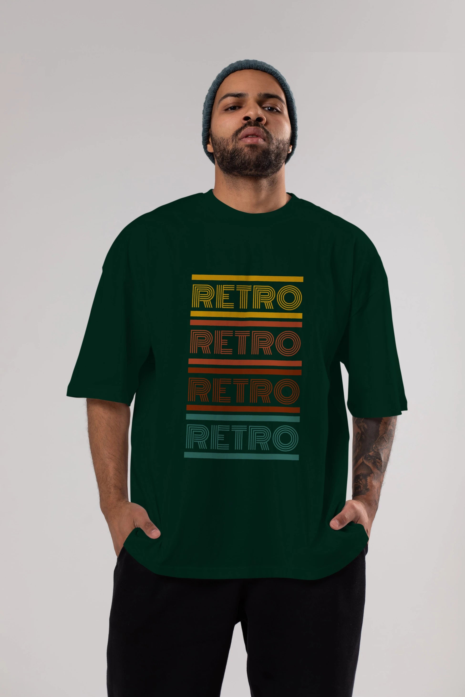 Retro Yazılı Ön Baskılı Oversize t-shirt Erkek Kadın Unisex