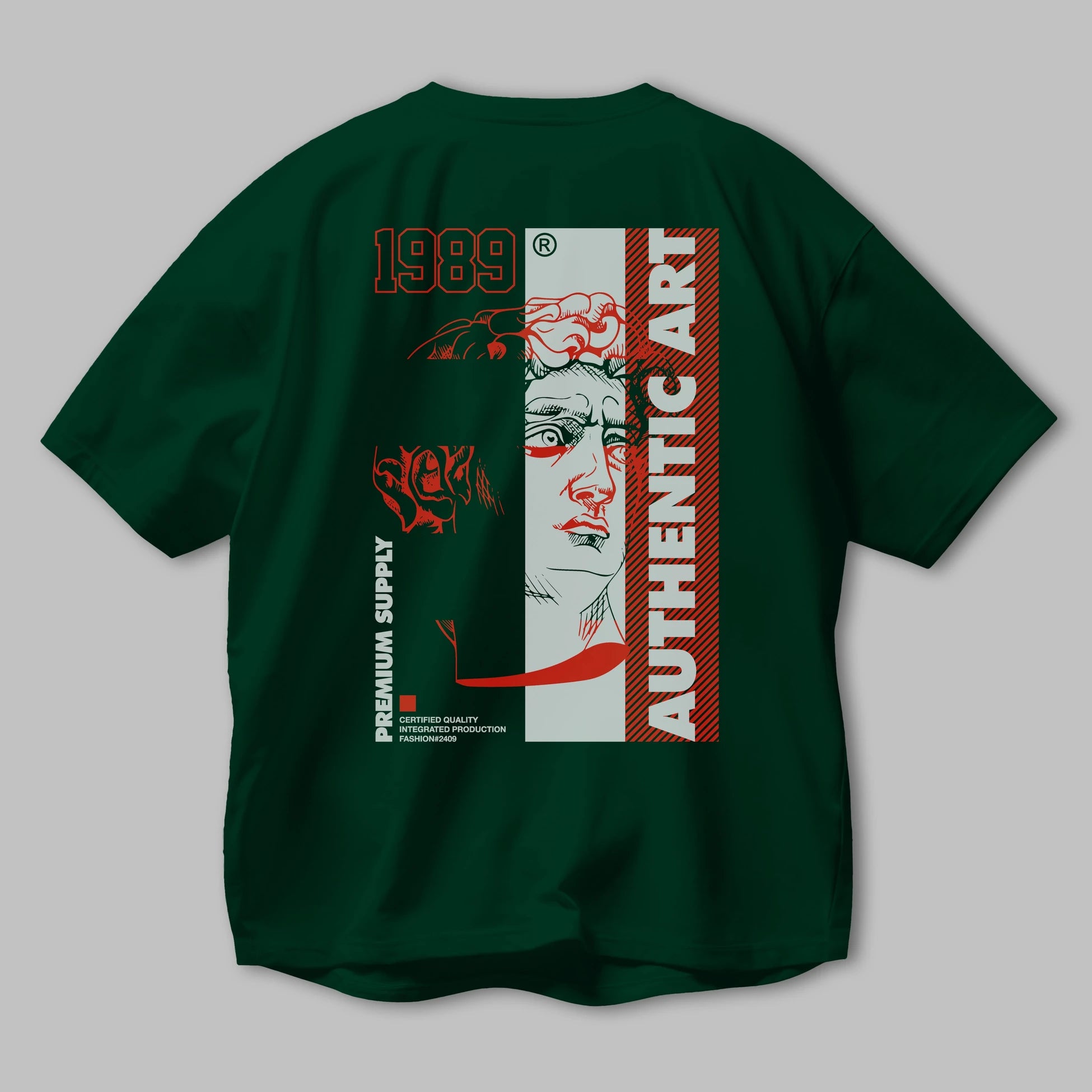 Authentic Art Arka Baskılı Oversize t-shirt Erkek Kadın Unisex
