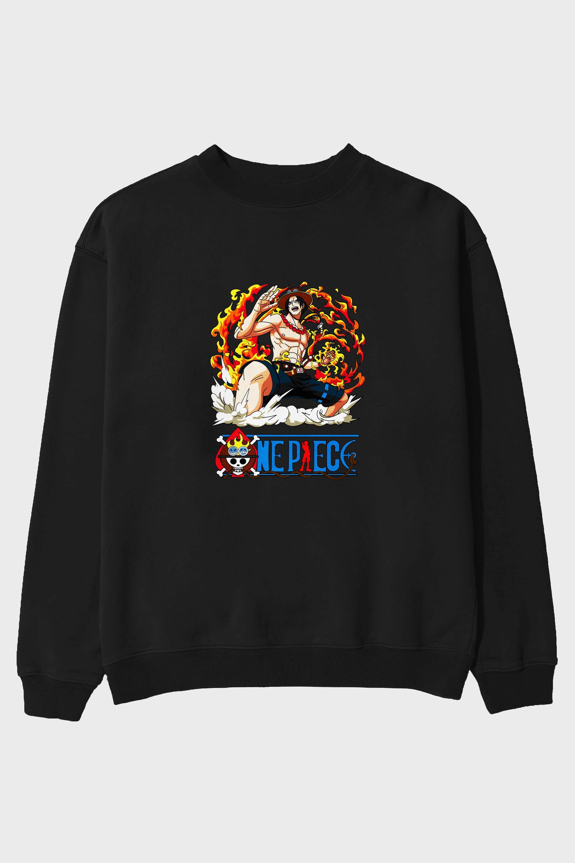 One Piece Ön Baskılı Anime Oversize Sweatshirt Erkek Kadın Unisex