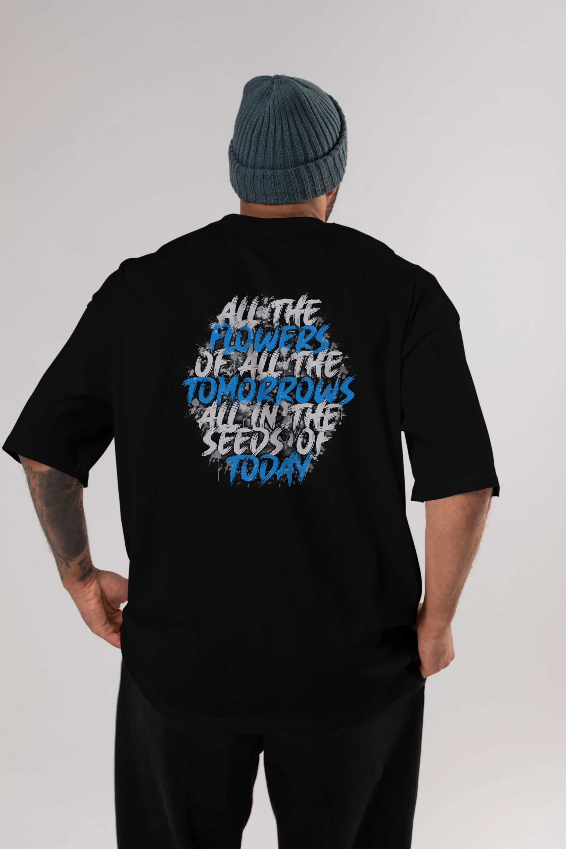 All The Flowers Of All The Tomorrows Arka Baskılı Oversize t-shirt Erkek Kadın Unisex