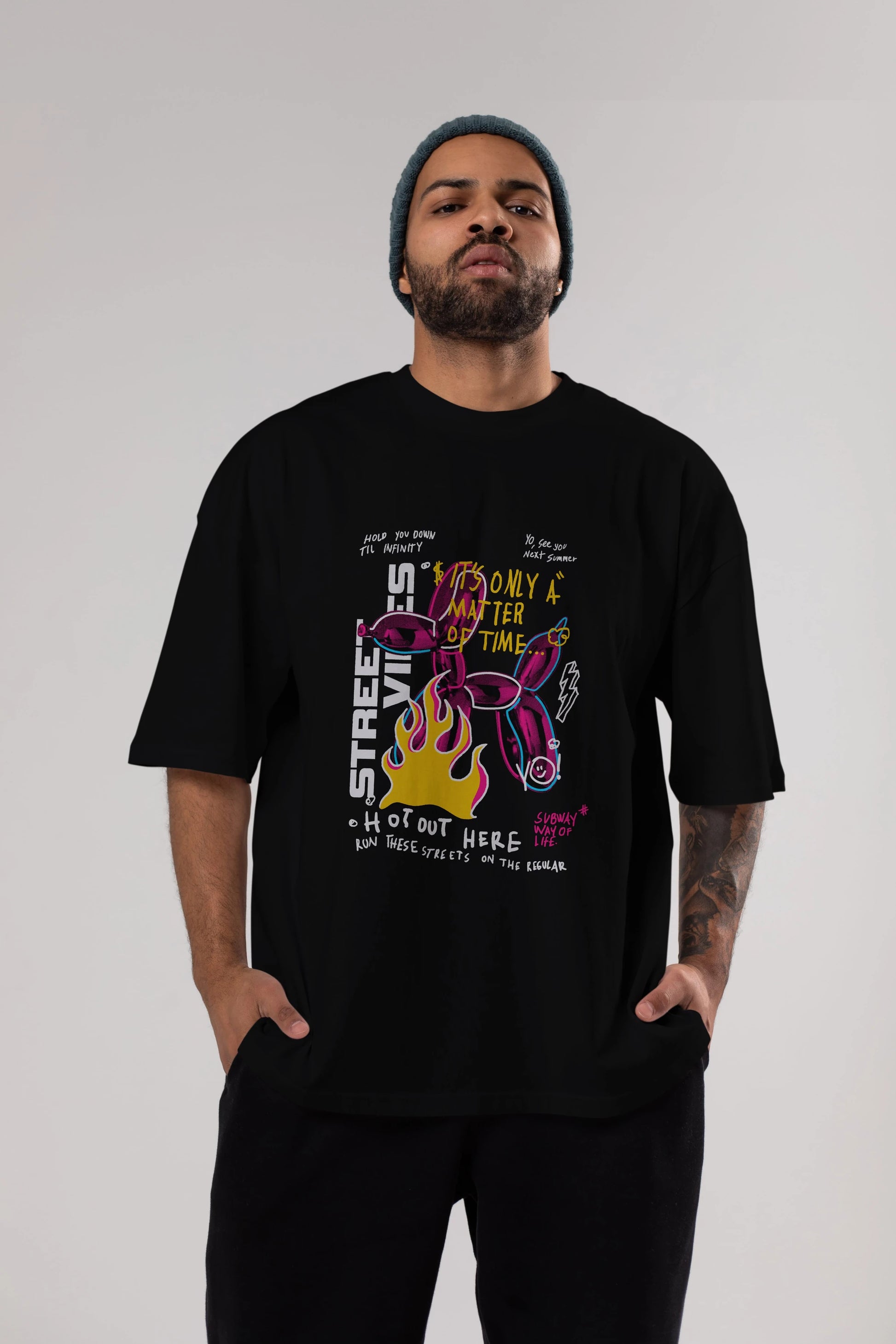 Street Vibes Ön Baskılı Oversize t-shirt Erkek Kadın Unisex