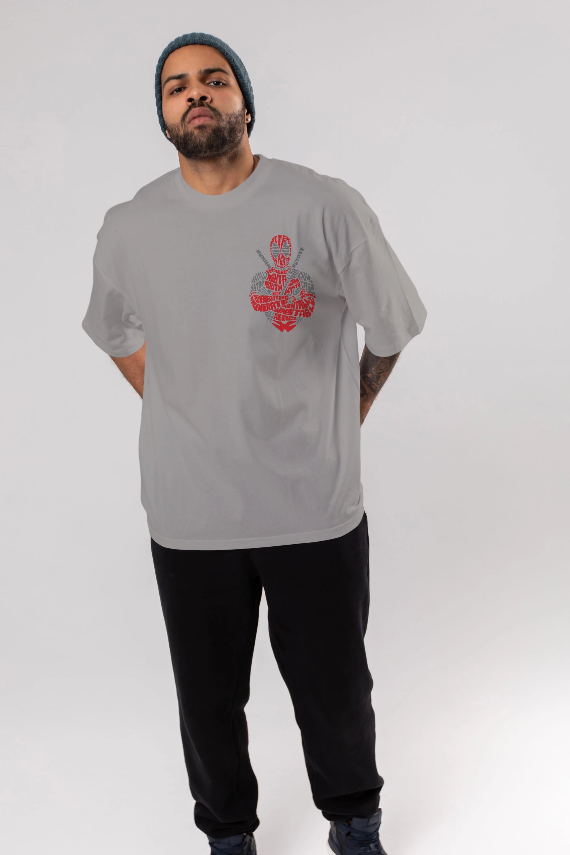 Deadpool (16) Ön Sol Baskılı Oversize t-shirt Erkek Kadın Unisex %100 Pamuk Bisiklet Yaka tişort