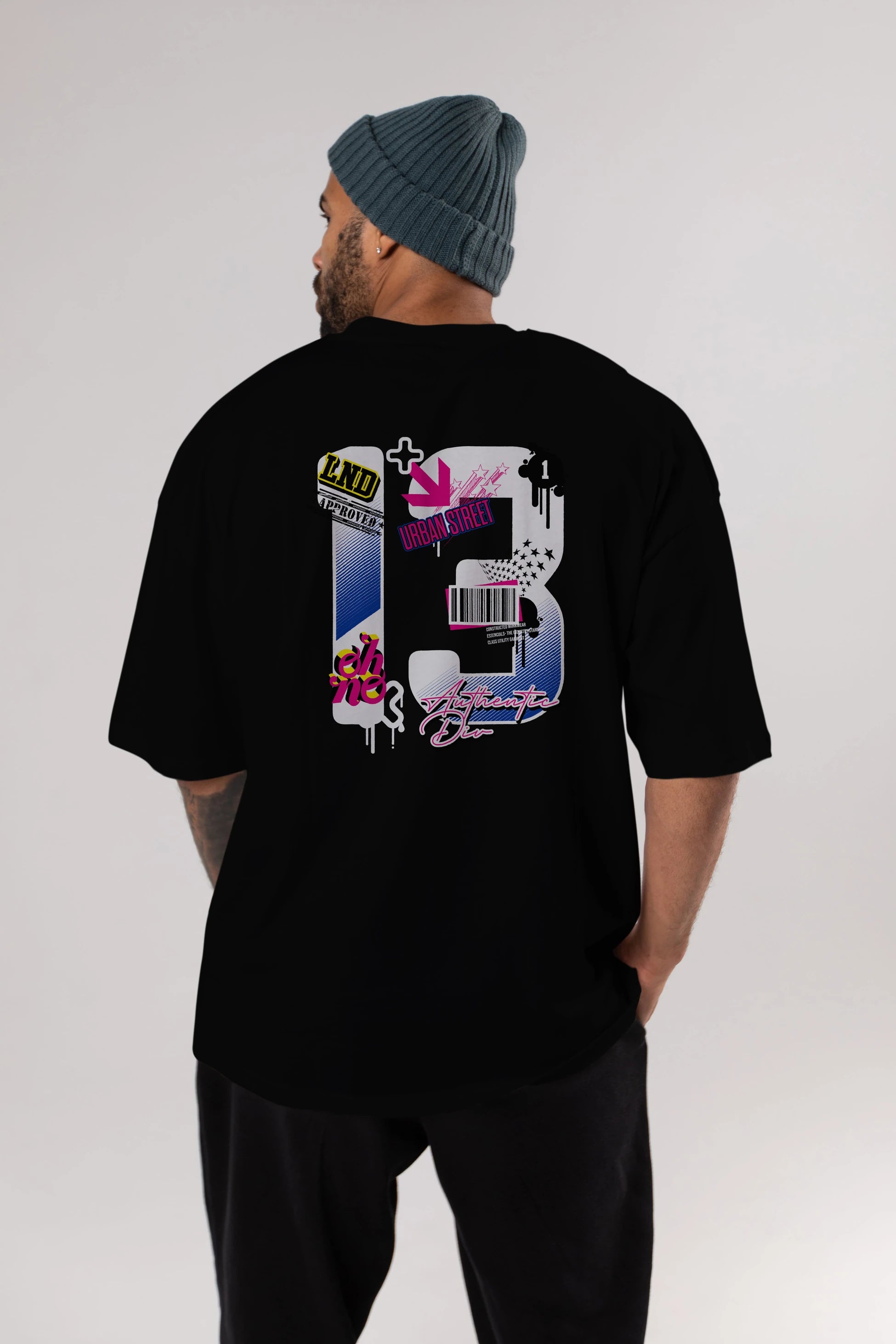 Urban Street 13 Arka Baskılı Oversize t-shirt Erkek Kadın Unisex