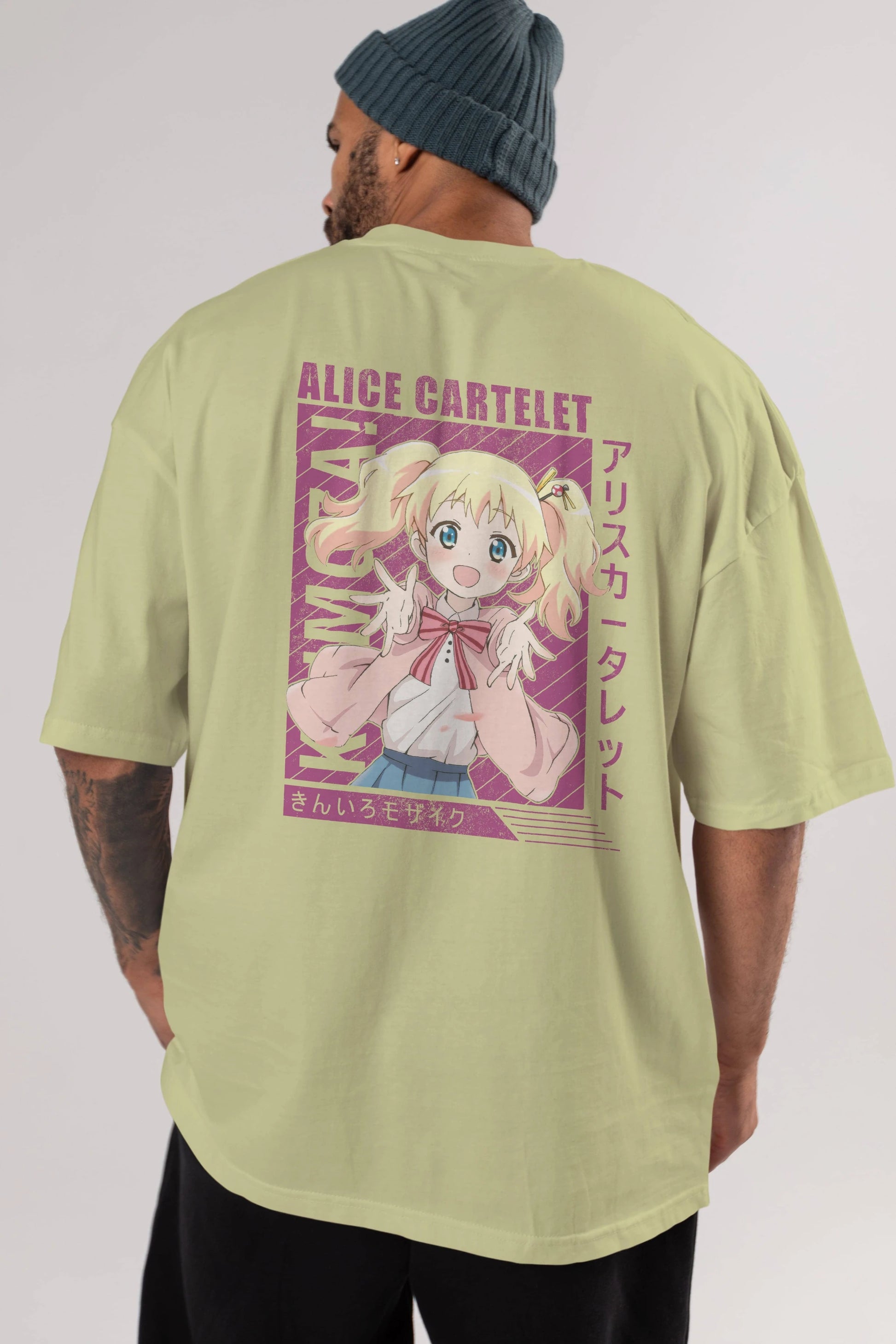 Alice Cartelet 12 Anime Arka Baskılı Oversize t-shirt Erkek Kadın Unisex