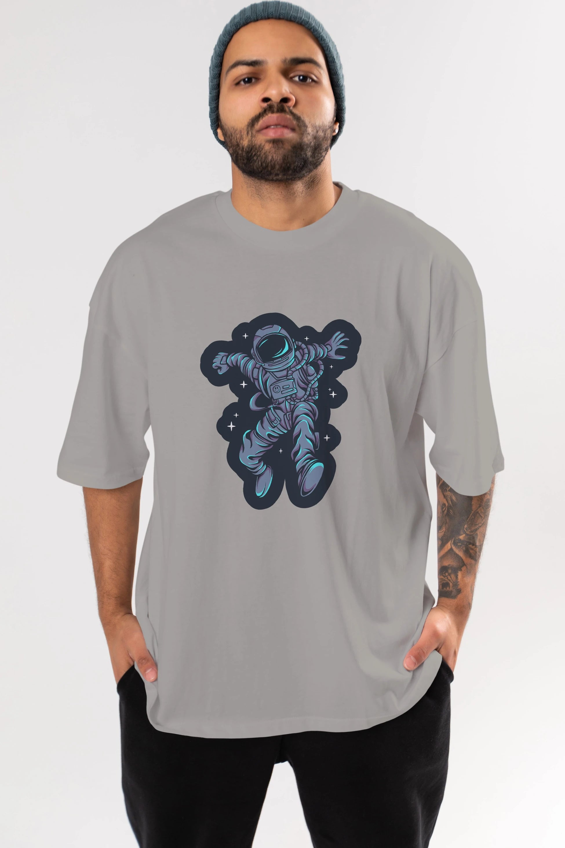 Astrostars sticker Ön Baskılı Oversize t-shirt Erkek Kadın Unisex