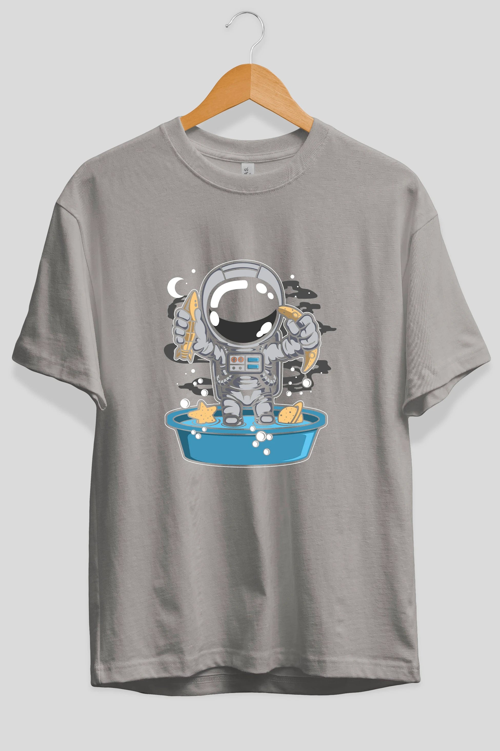 Astronaut Bath Tub Ön Baskılı Oversize t-shirt Erkek Kadın Unisex