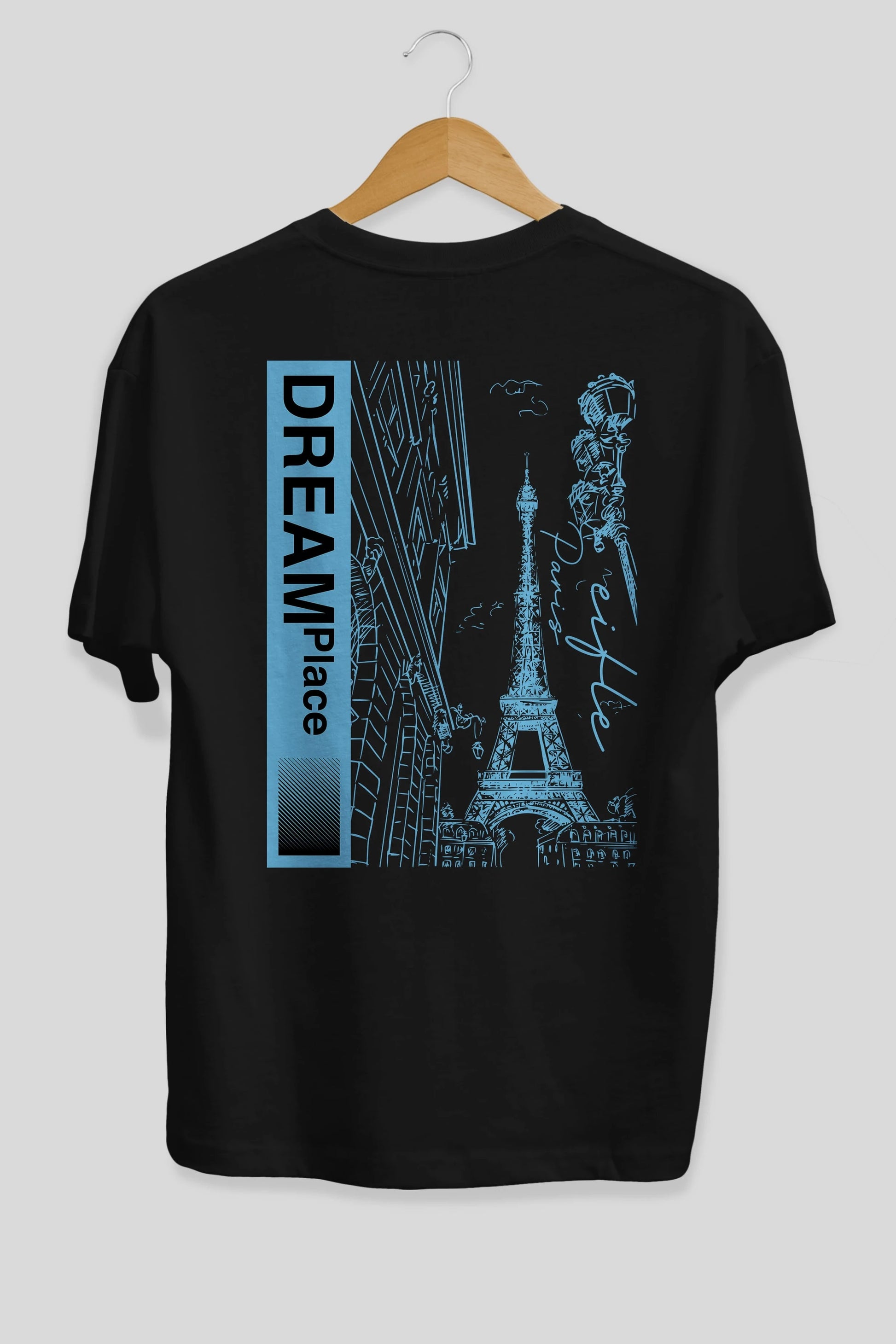 Dream Place Arka Baskılı Oversize t-shirt Erkek Kadın Unisex