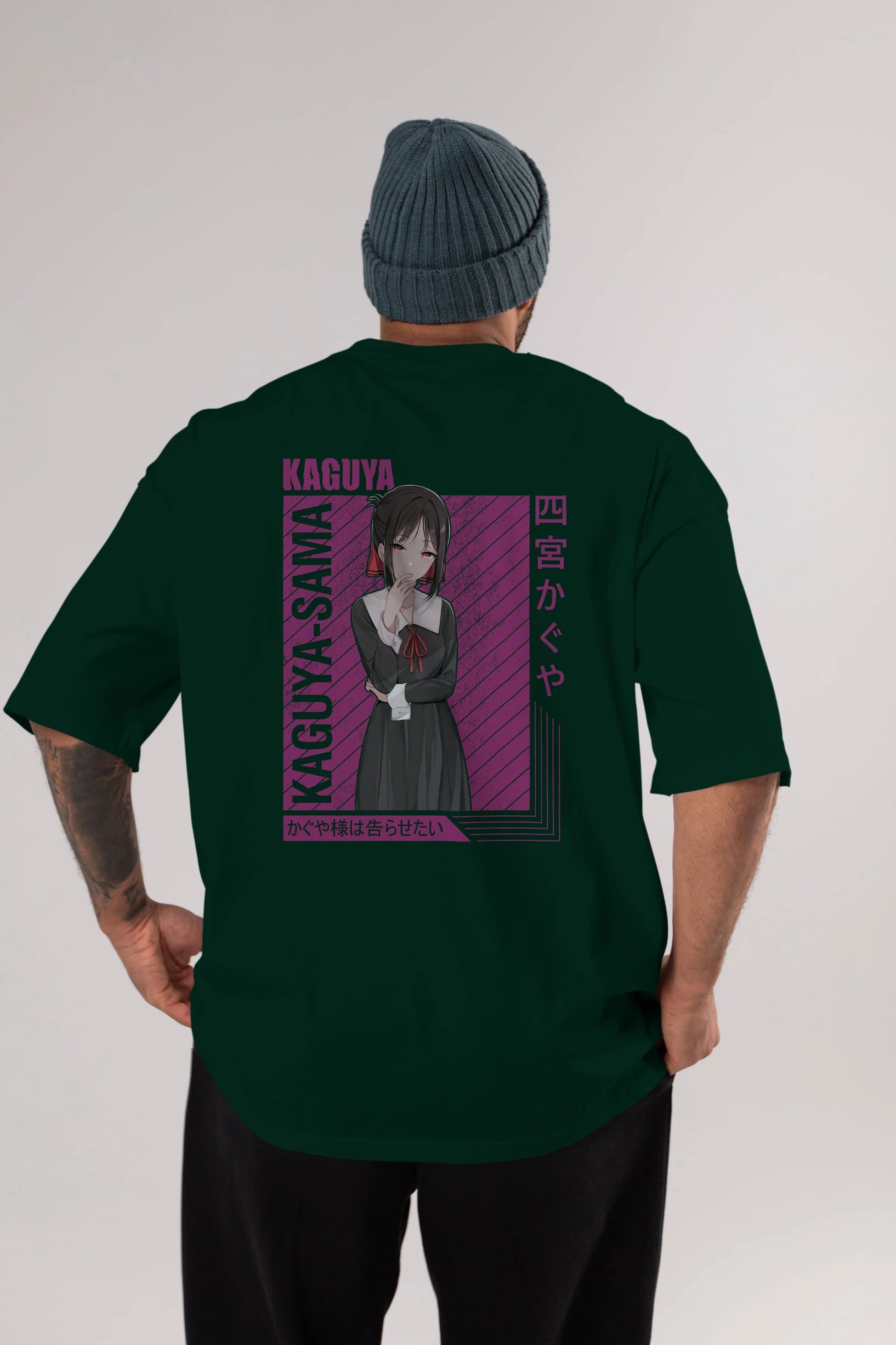 Kaguya Shinomiya 4 1 Anime Arka Baskılı Oversize t-shirt Erkek Kadın Unisex